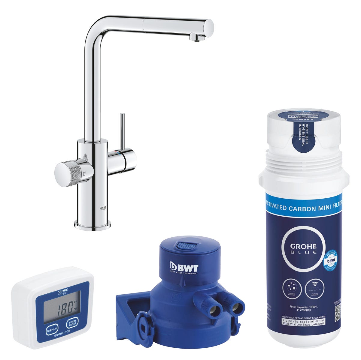 Kit Rubinetto E Filtro Acqua Sottolavello GROHE Multifunzione Bocca Ublue Pure Start Cr Antiodore Antisapore 86549755 Kit Rubinetto E Filtro Acqua Sottolavello GROHE Multifunzione Bocca Ublue Pure Start Cr Antiodore Antisapore 86549755