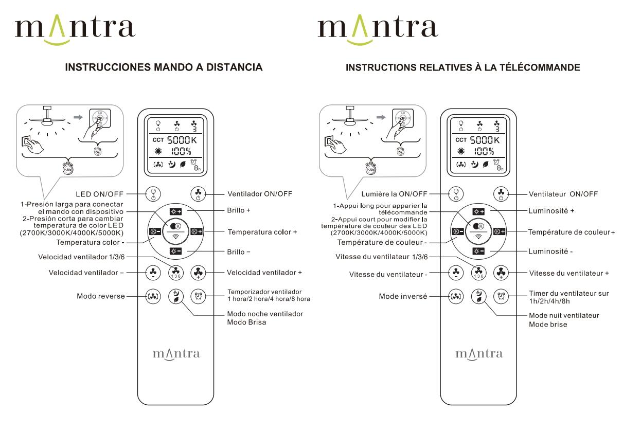 Ventilateur de plafond LED silencieux, Rose, 65 cm, MANTRA, blanc - 4