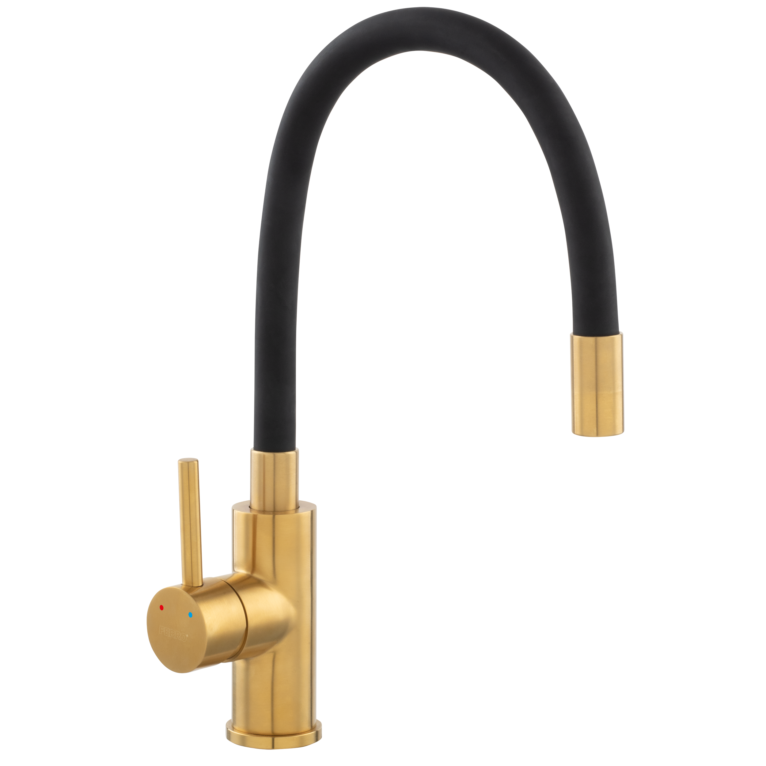 Bateria kuchenna z elastyczną wylewką Fitness Gold Stal Szczotkowana Ferro