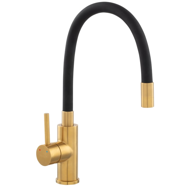 Bateria kuchenna z elastyczną wylewką Fitness Gold Stal Szczotkowana Ferro