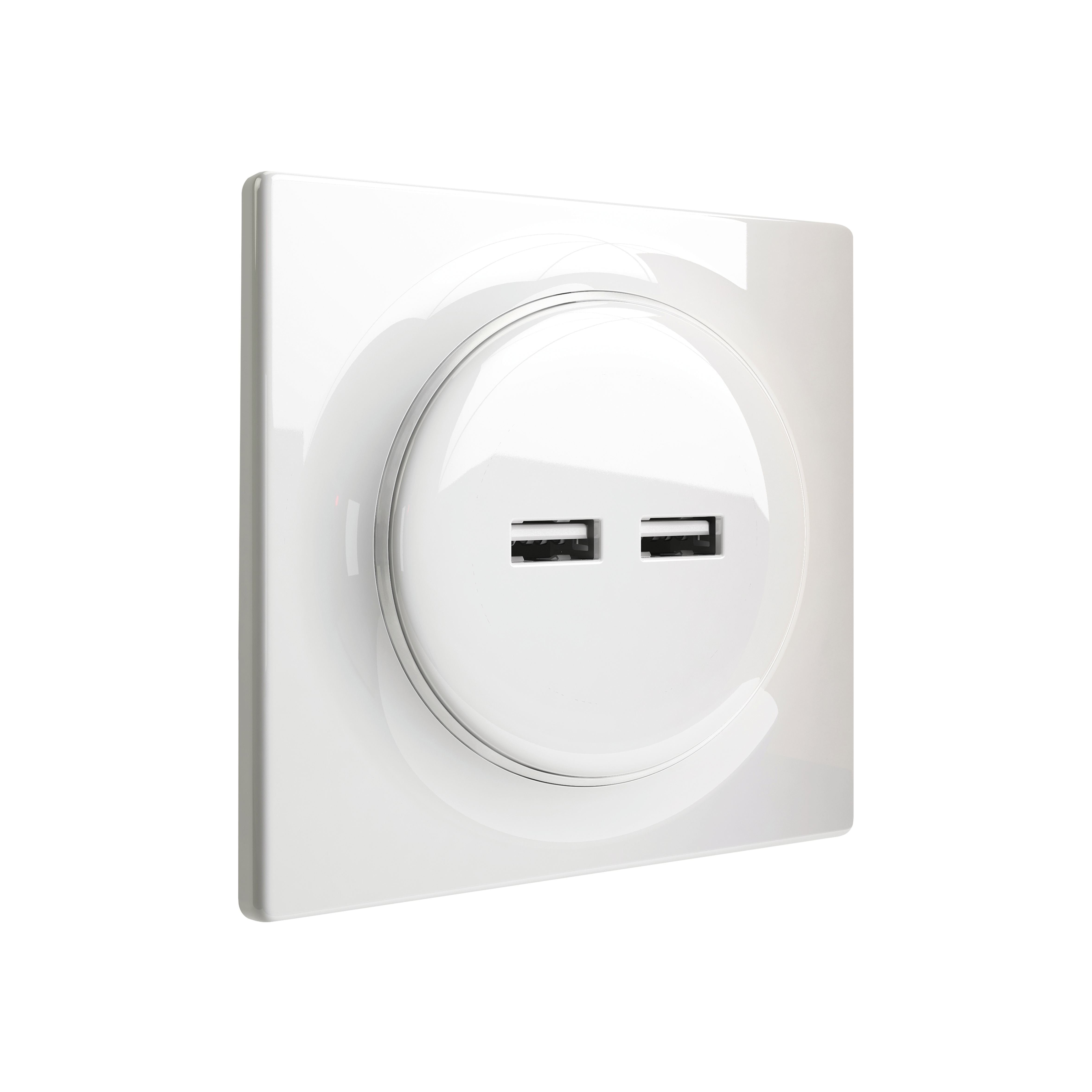 Gniazdo podwójne USB Białe FIBARO