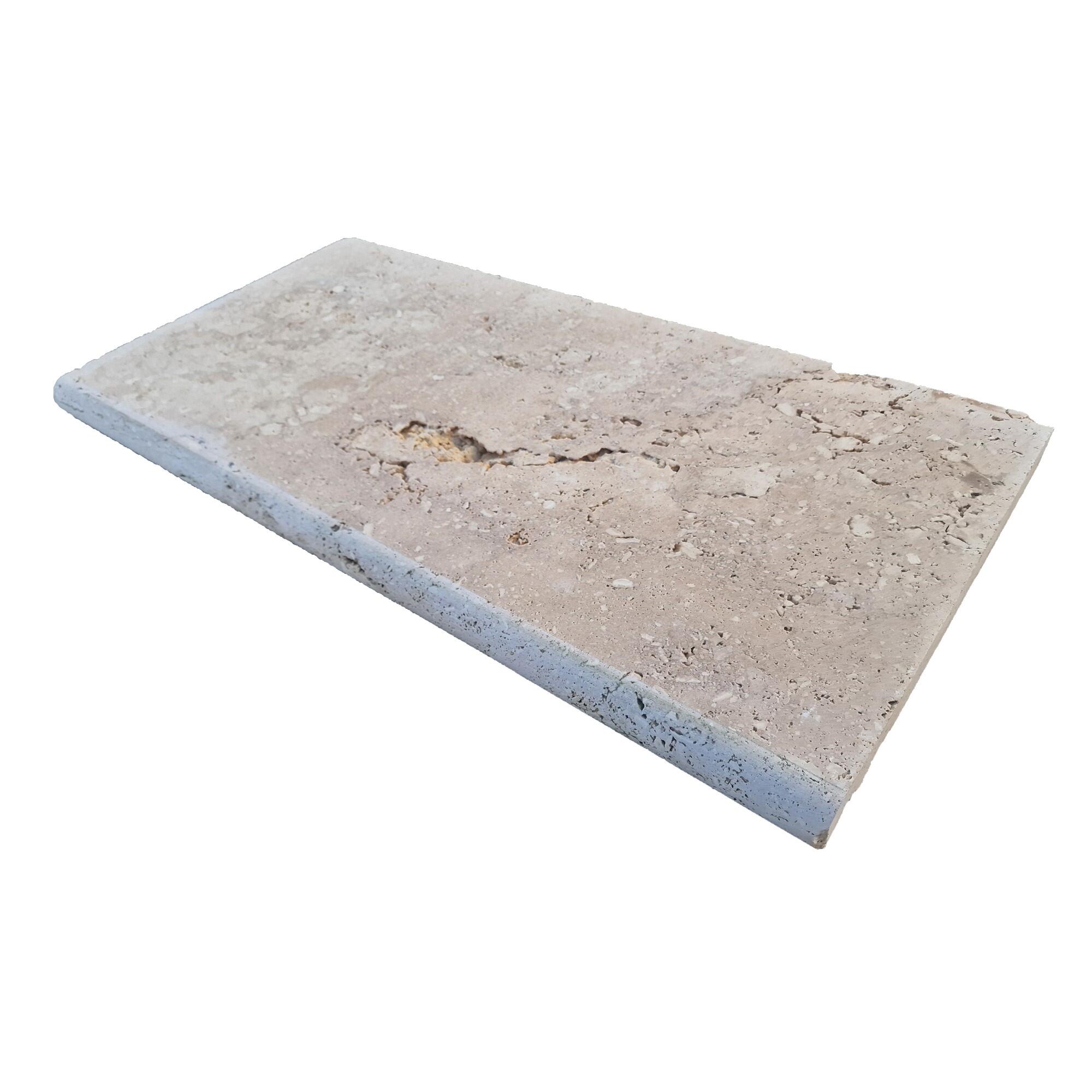 Pack de 10 bordes y coronación de piscina 33x61 cm beige