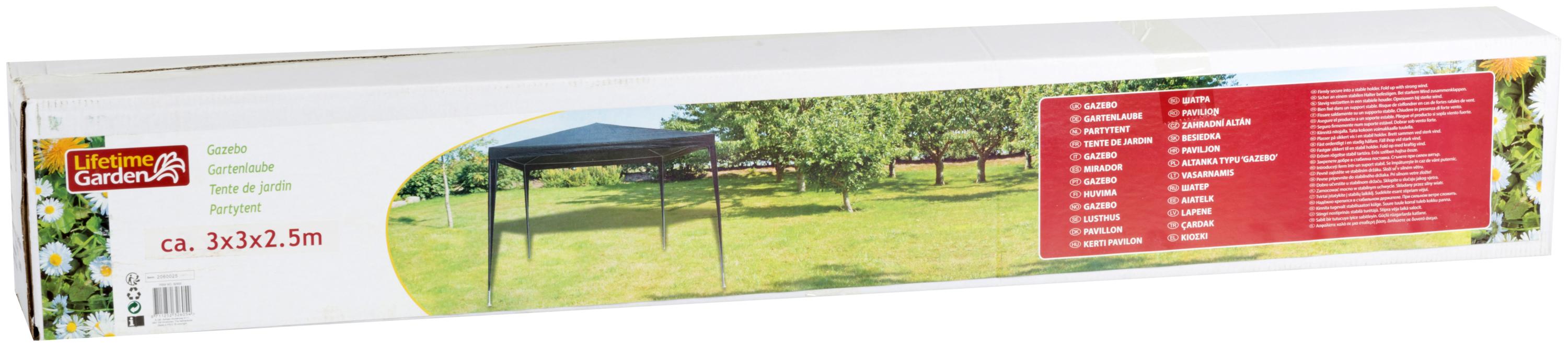 Cenador de acero con cubierta y protector de pérgola Gazebo Lifetime Garden de 300 x 300 cm gris - 4