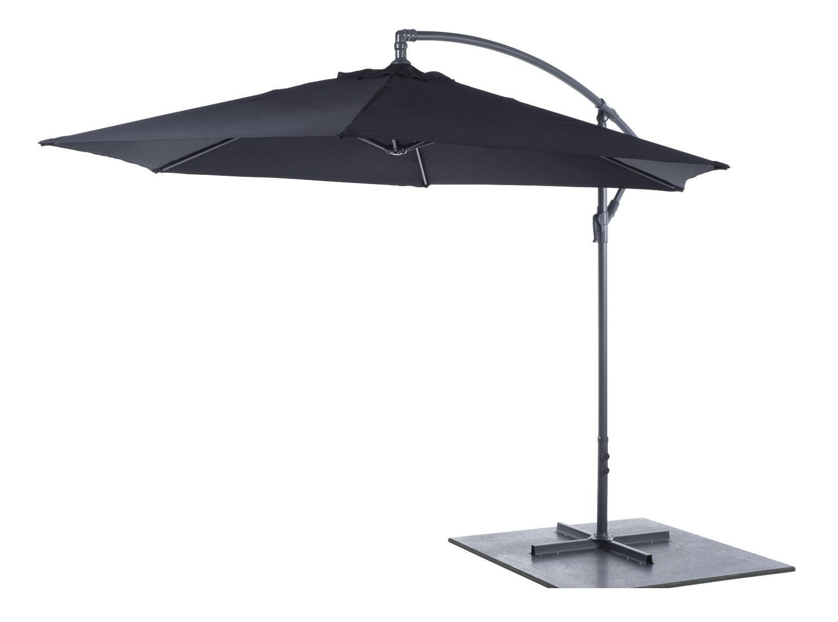 Parasol recto hexagonal 2,45x3x3 m negro