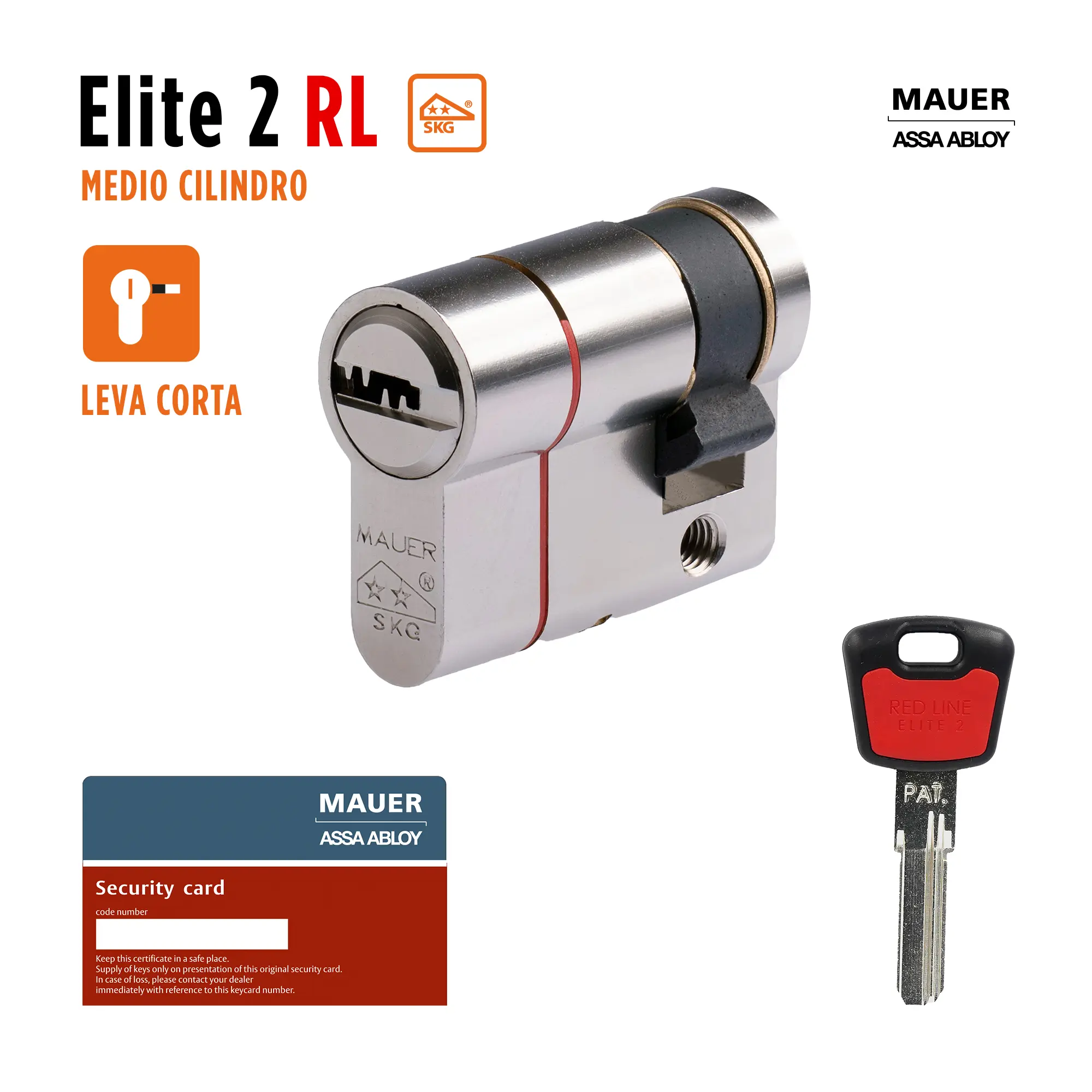 Cilindro perfil europeo (pera) de 31 + 10 mm mauer assa abloy plata