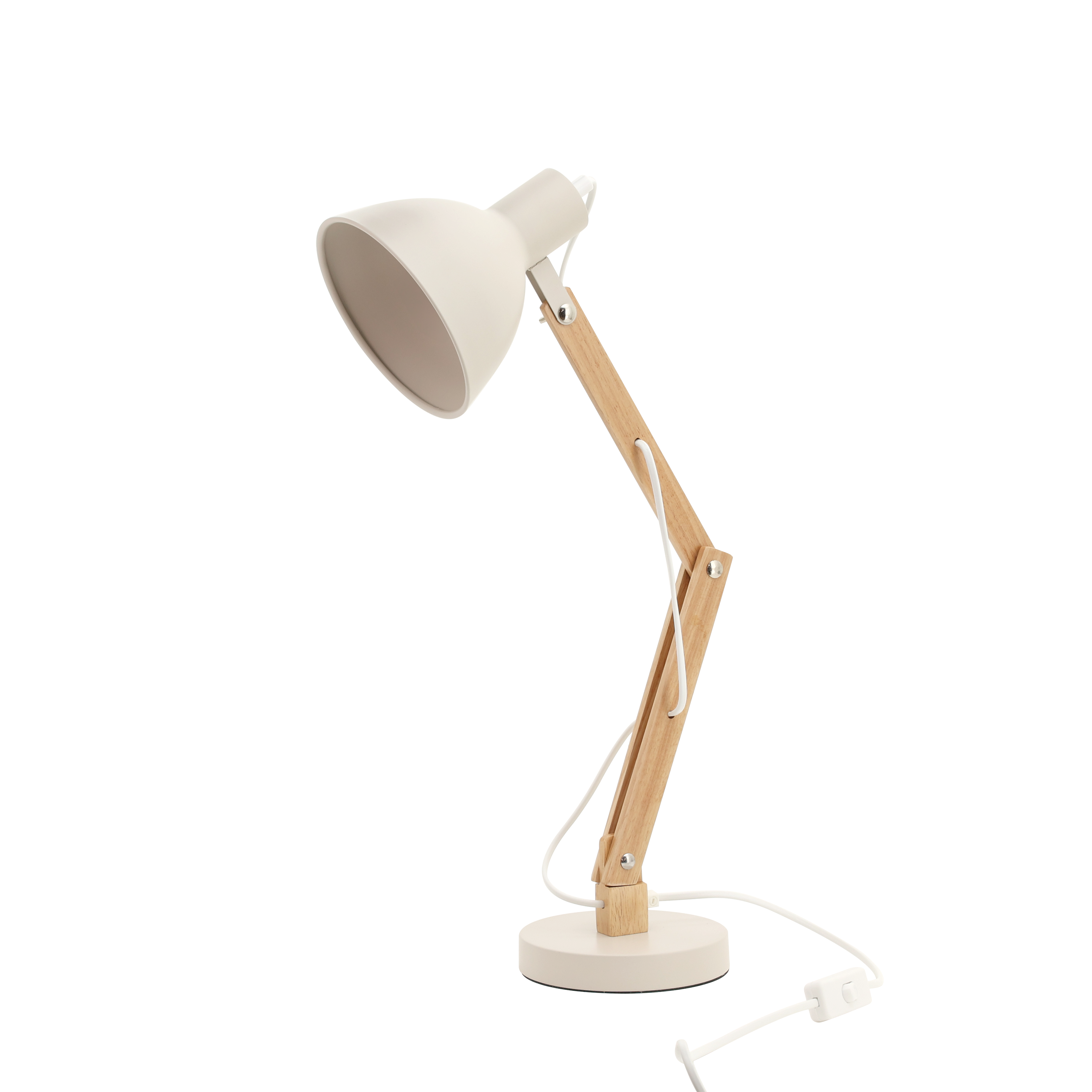 Flexo para escritorio compatible con casquillo E27 Motio INSPIRE con estructura hierro beige alimentación a red - 3