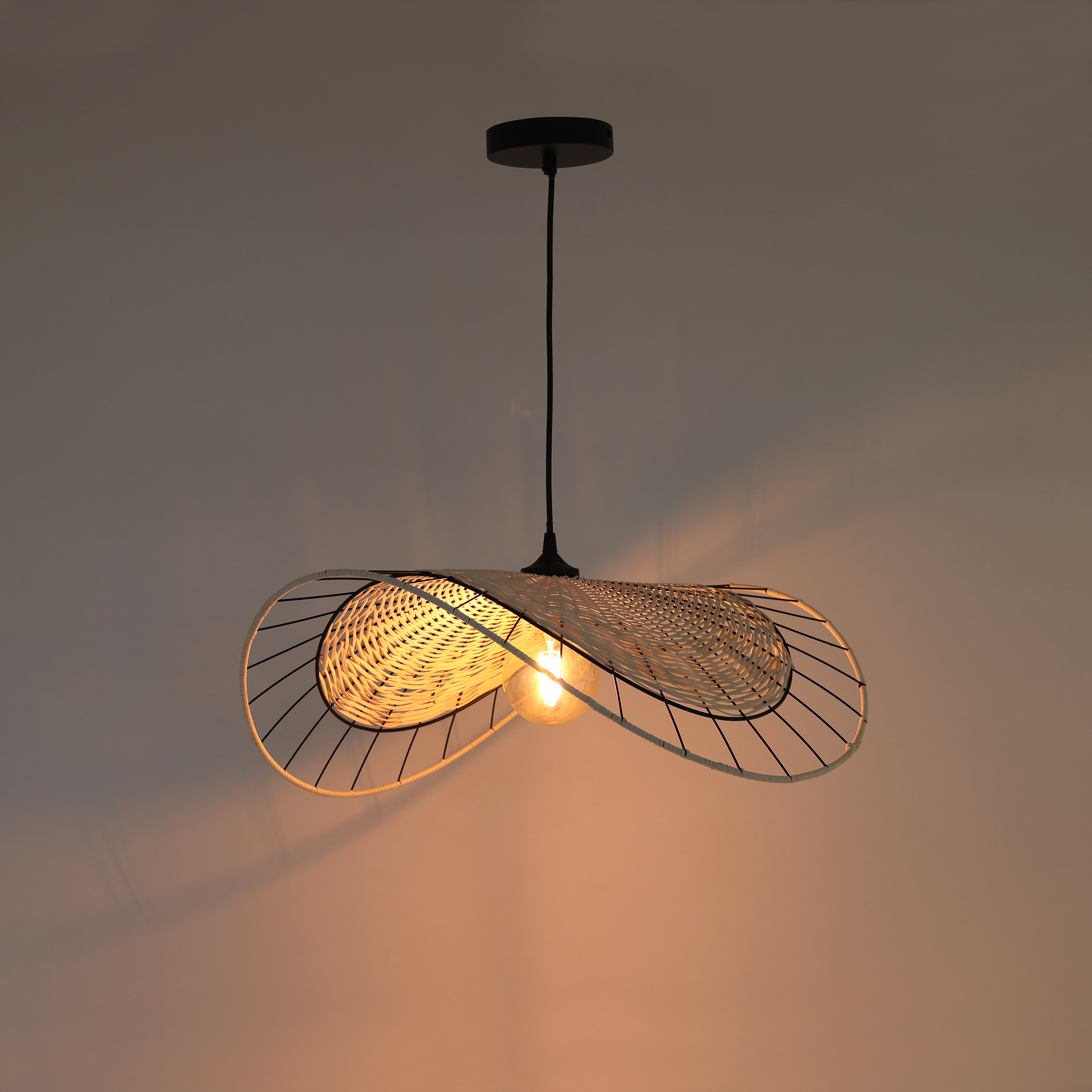 Lampa wisząca Chai rattan czarna E27 Inspire - 10