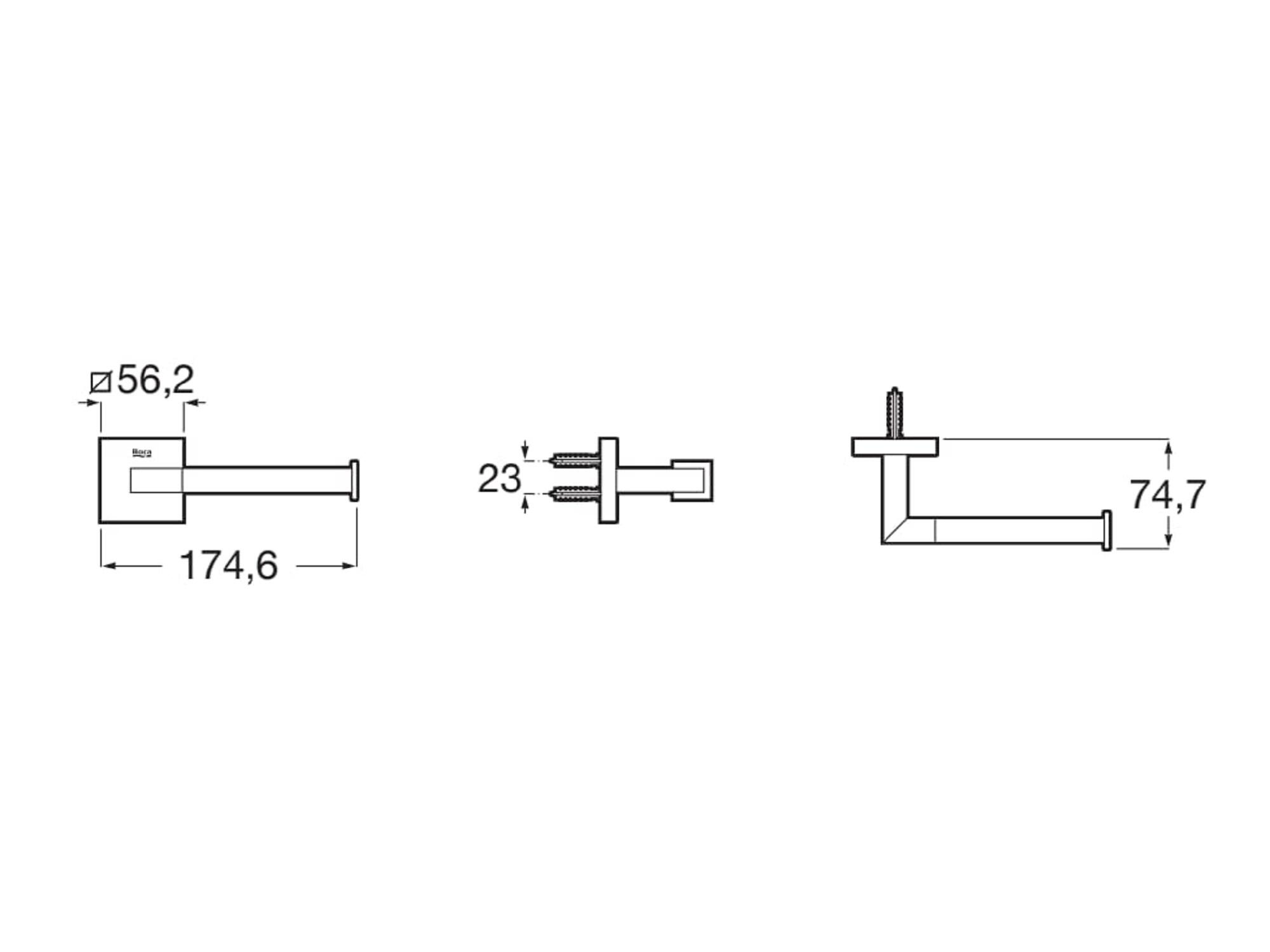 Portarrollos de papel higiénico Alpine negro adheviso o para atornillar - 6