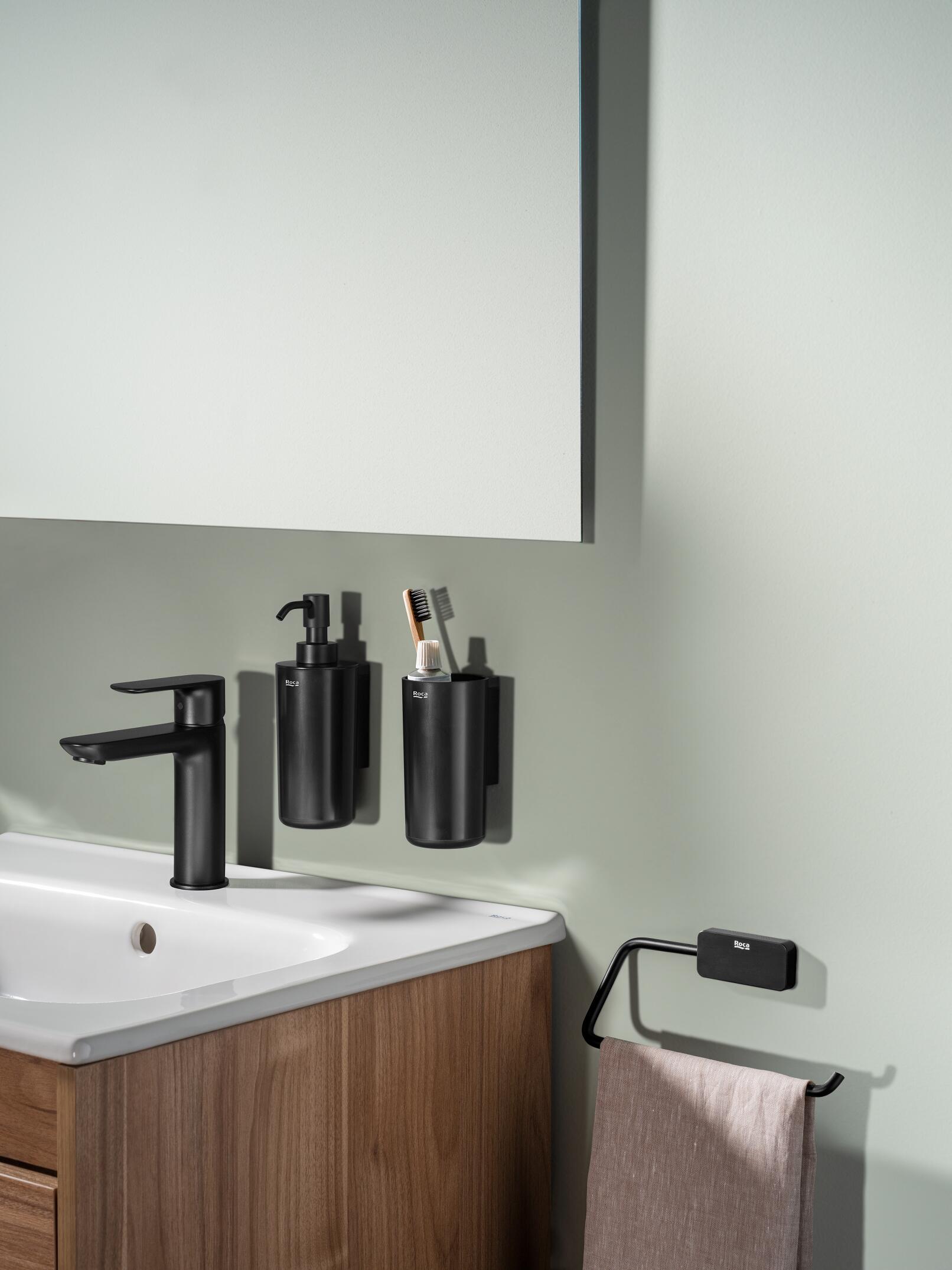 Toallero de aro negro mate para atornillar Legacy 20.8x7.7x6.7 cm - 4