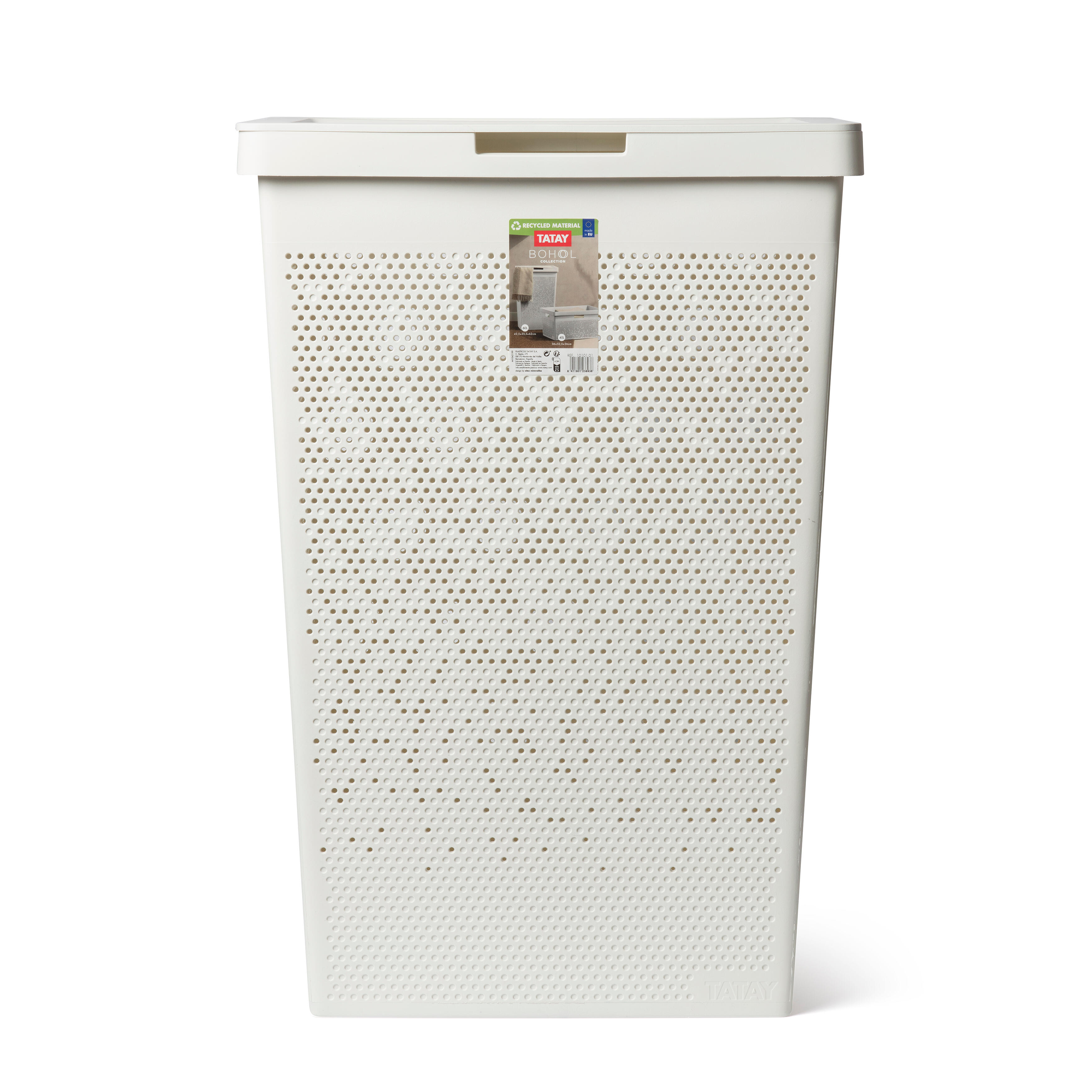 Panier à linge blanc Bohol l.42.5 x H.62 x P.35.5 cm TATAY - 3