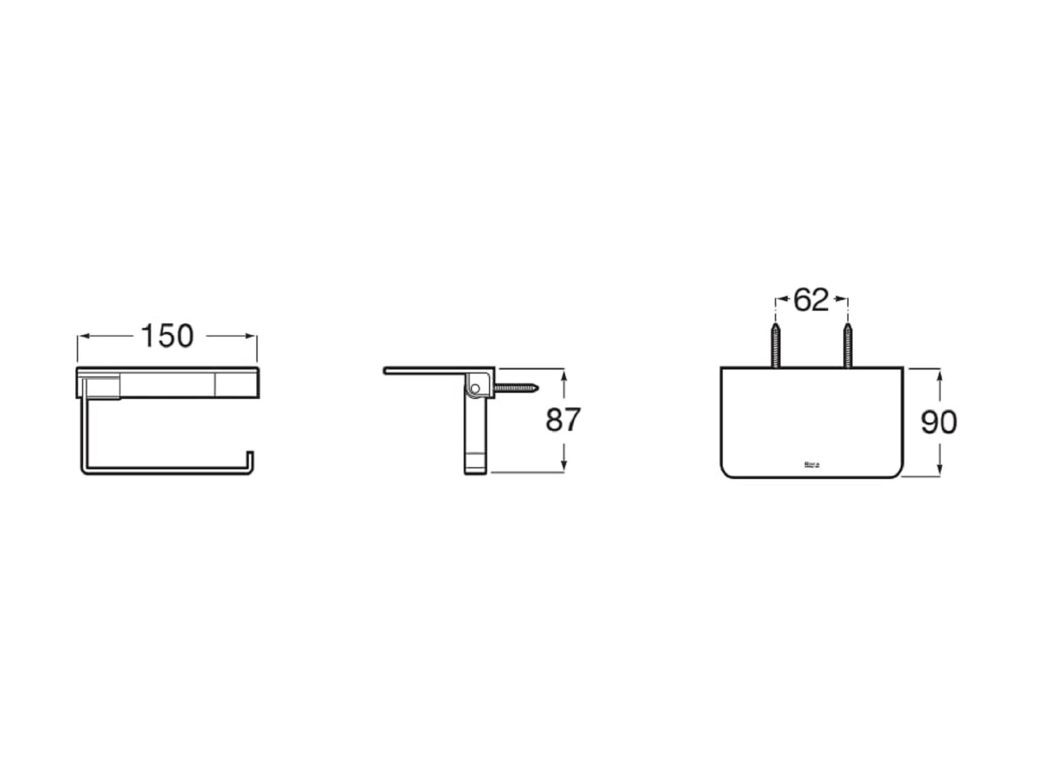 Portarrollos de papel higiénico Alpine negro adheviso o para atornillar - 2