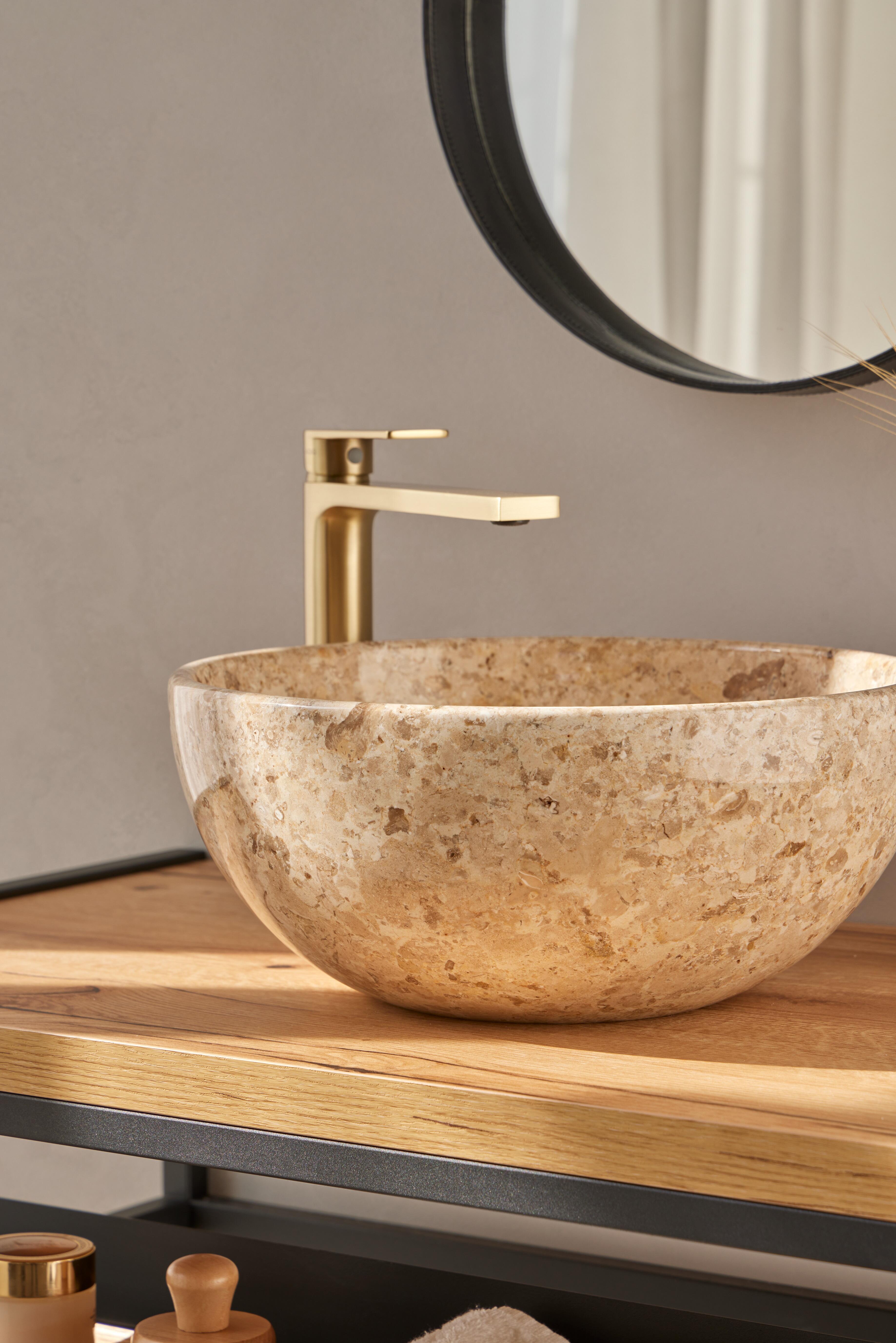 Lavatório de pousar 35 cm bege Lagoa - 7