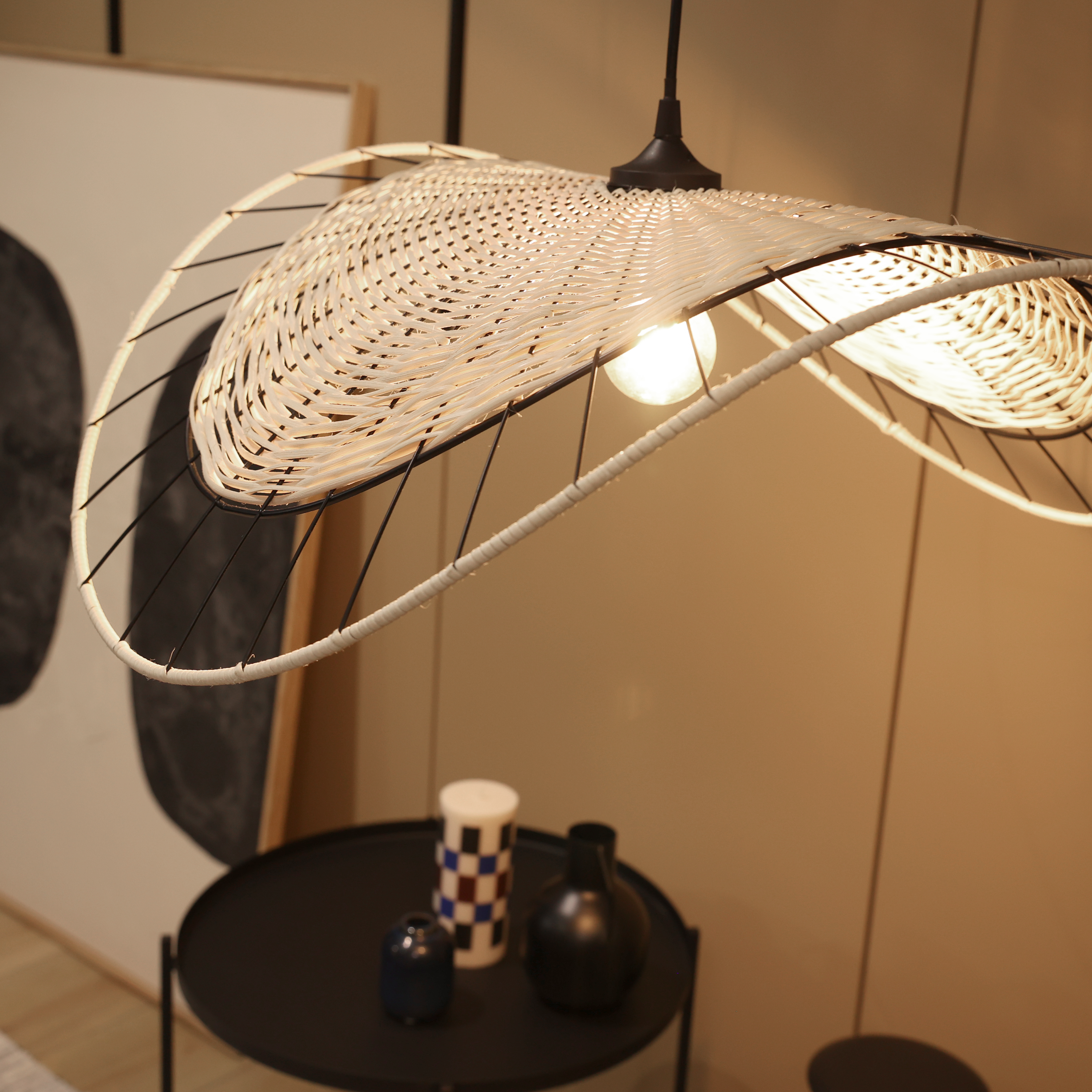 Lampa wisząca Chai rattan czarna E27 Inspire - 14