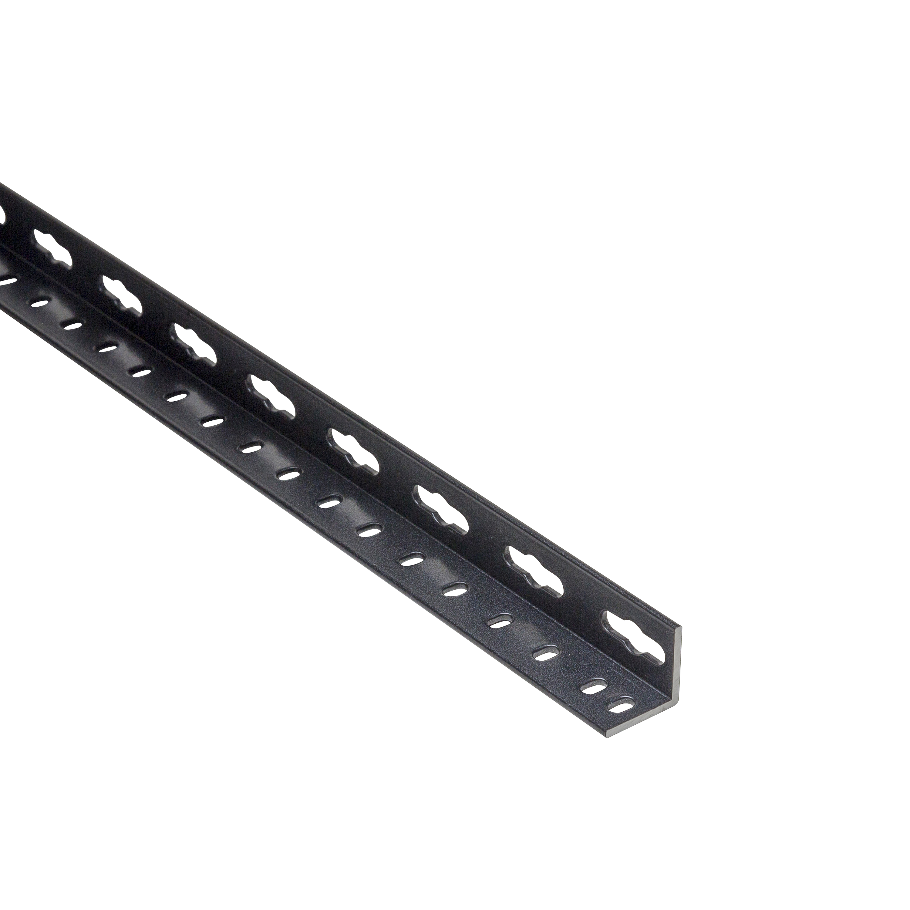Profilé aluminium brut perforé noir mat STANDERS, H.15.5xl.15.5x Ep.1 ...