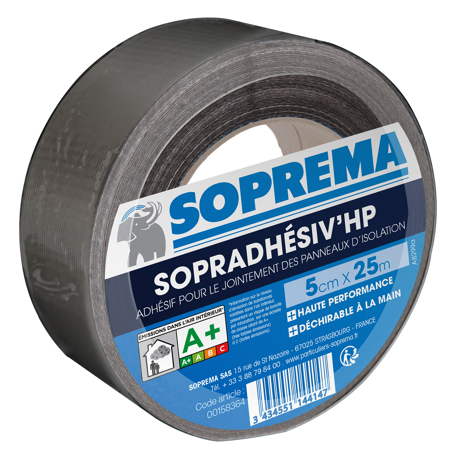 Adhésif pour jointement des panneaux isolants SOPRADHESV'HP SOPREMA® 25mX5cm