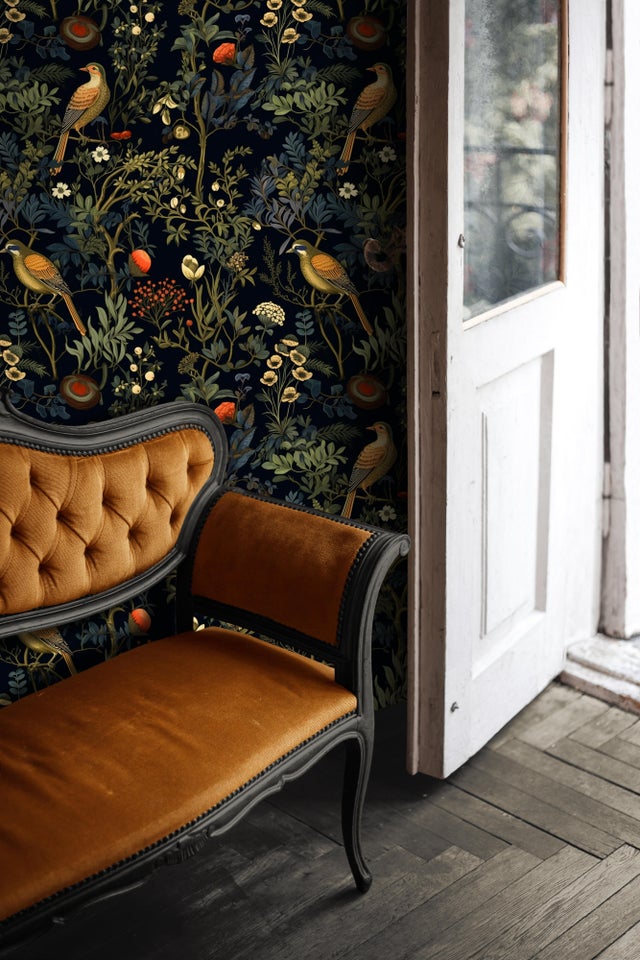 Papier peint intissé Fleur Birds of paradise multicouleur