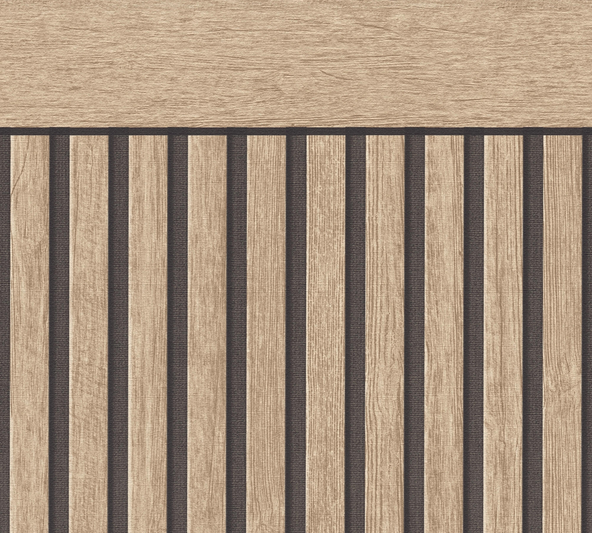 Papier peint intissé Soubassement tasseaux beige - 2