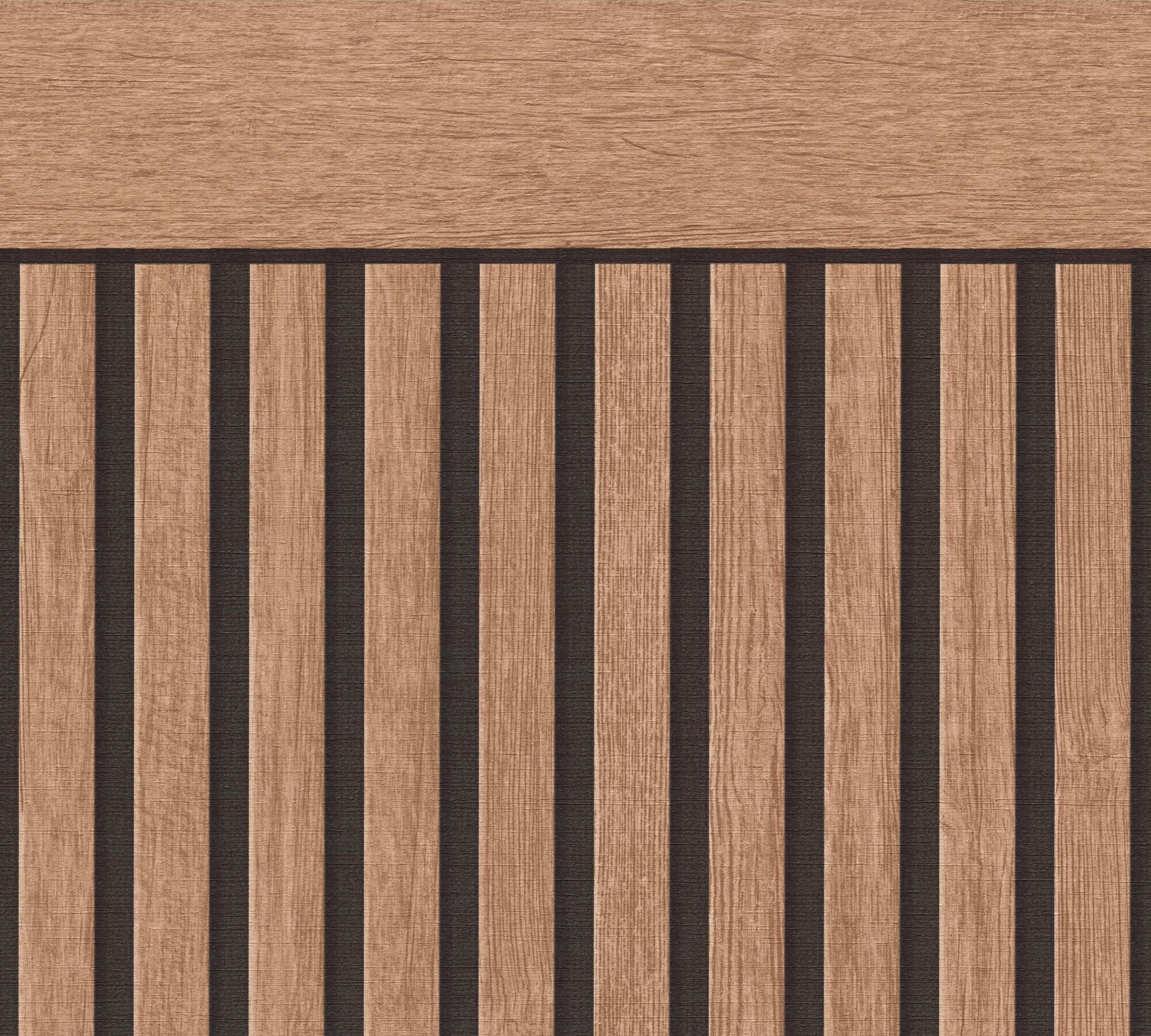 Papier peint intissé Soubassement tasseaux marron - 2