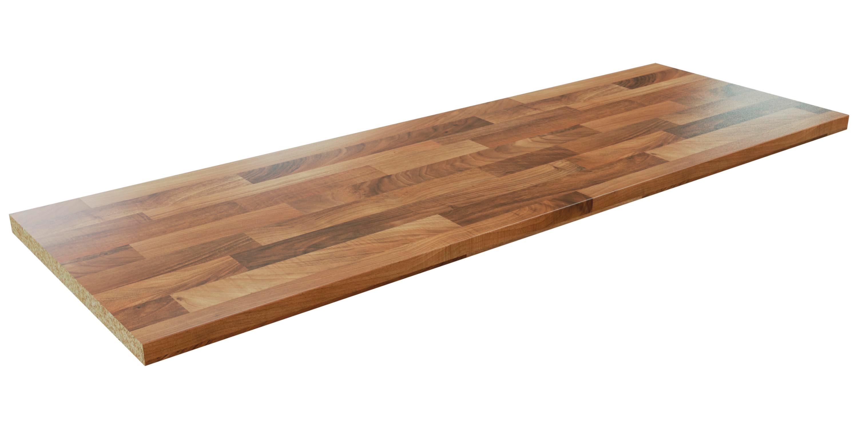 Encimera de cocina laminada Sevilla nogal entablillado 245x63 cm espesor 30mm - 3