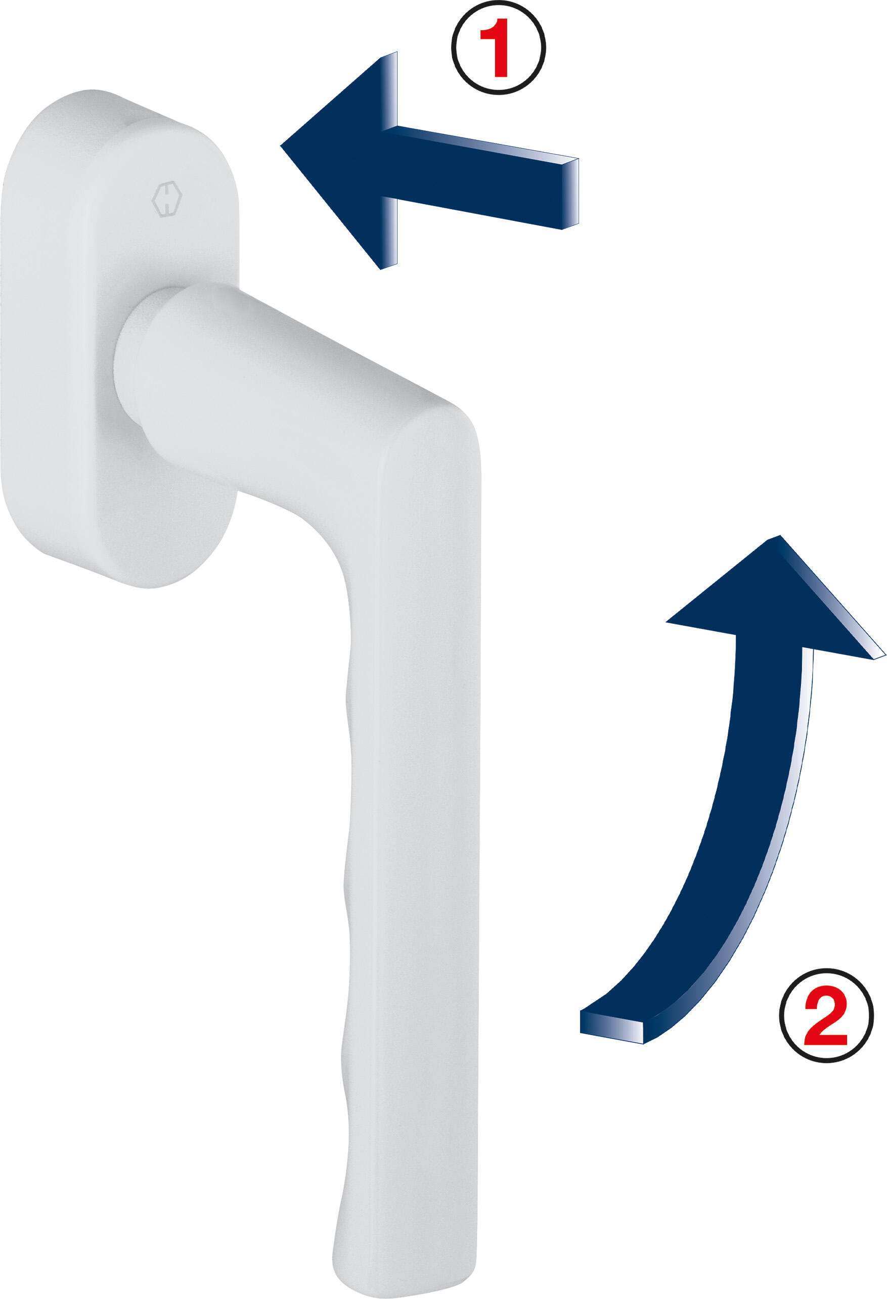 Poignée de fenêtre à clé Secuforte Hamburg HOPPE, aluminium blanc - 2