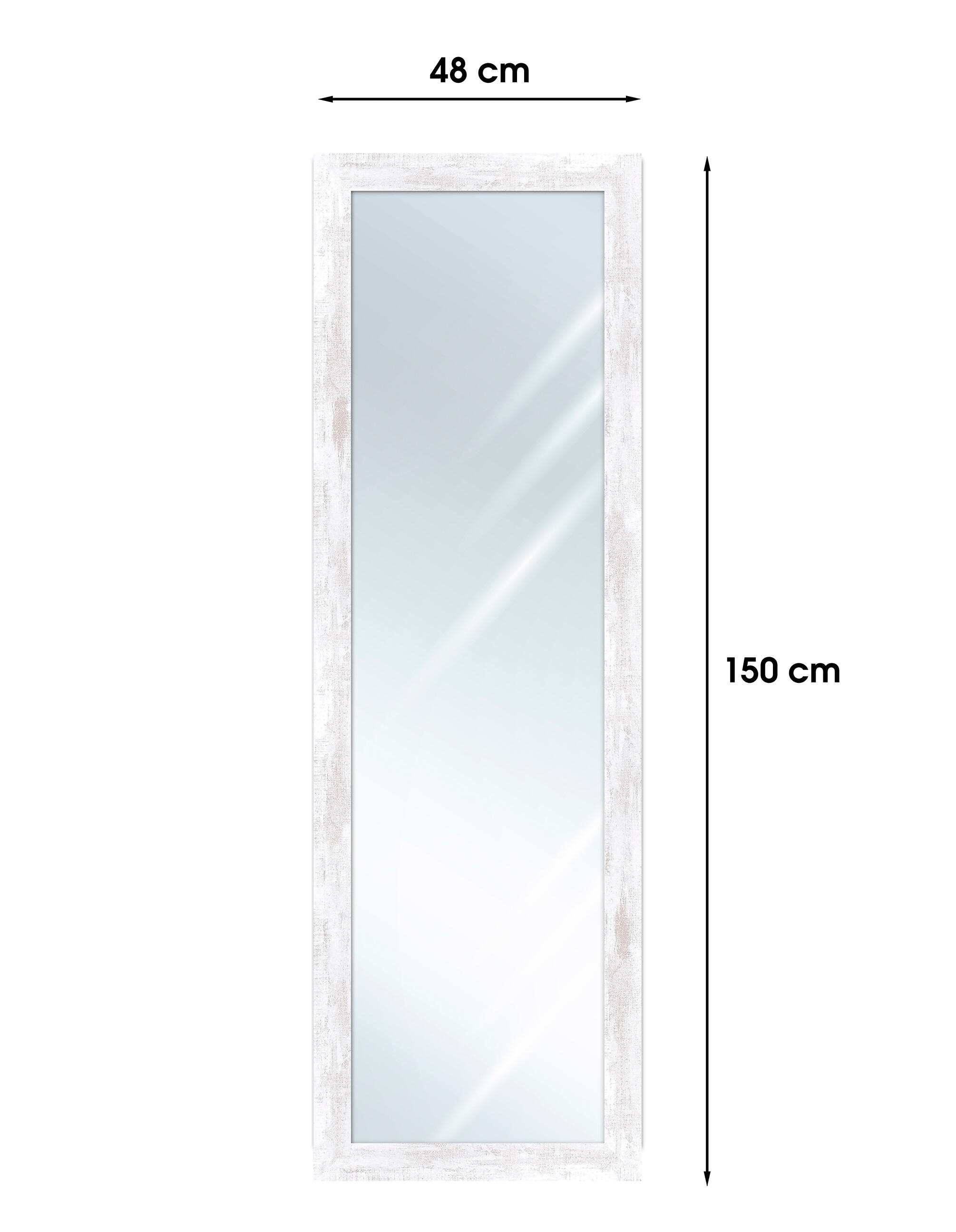 Espejo enmarcado de pared rectangular Harry MDF beige mate  de 49 x 151 cm - 3