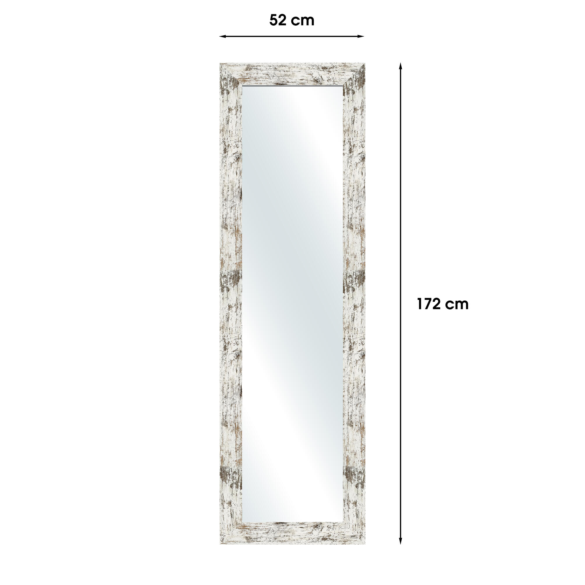Espejo enmarcado de pared rectangular Harry MDF marrón y blanco mate  de 52 x 172 cm - 3