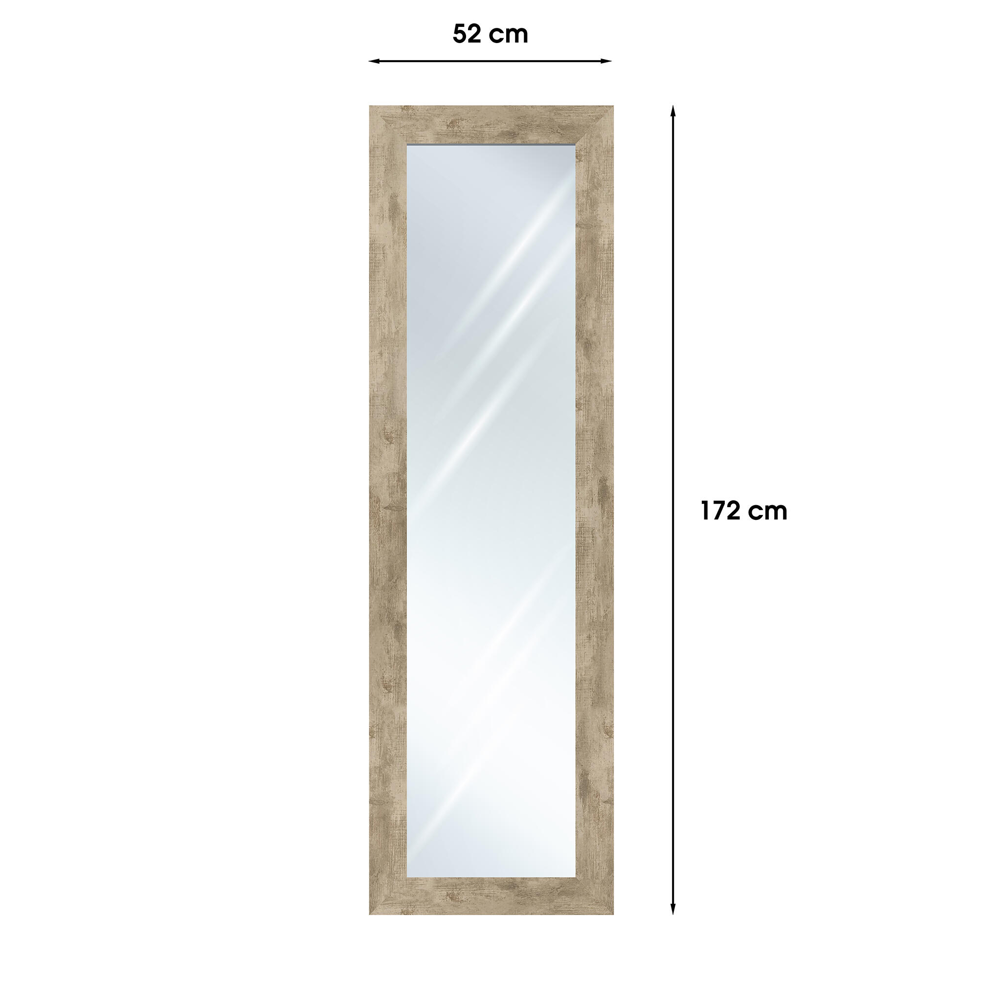 Espejo enmarcado de pared rectangular Harry madera MDF marrón mate  de 52 x 172 cm - 3