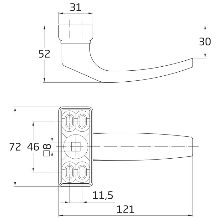 Juego de manillas para ventana Delta de aluminio epoxi - 2