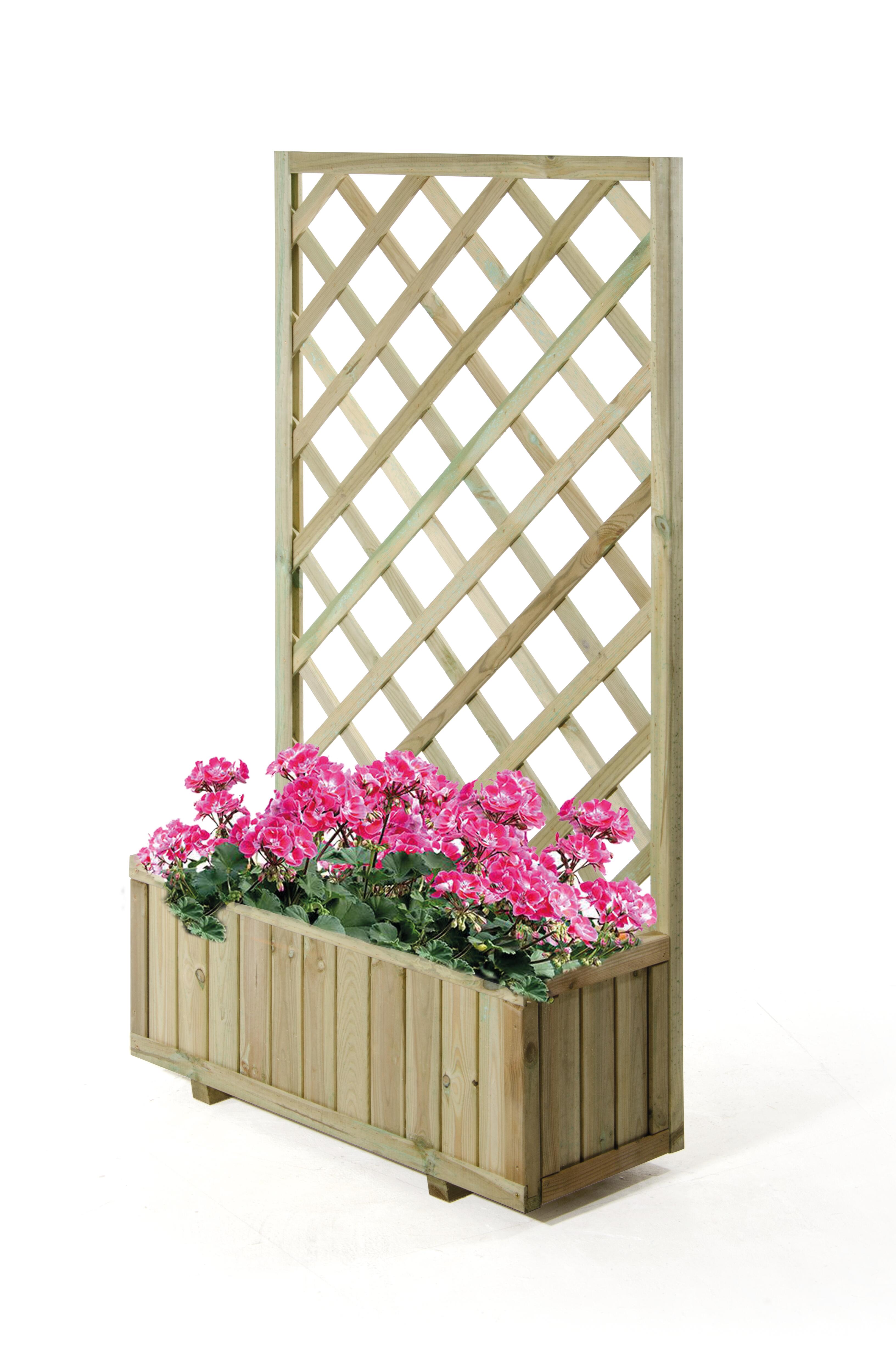 Fioriera con grigliato Garden in legno H 140 x L 75 x P 30 cm - 2