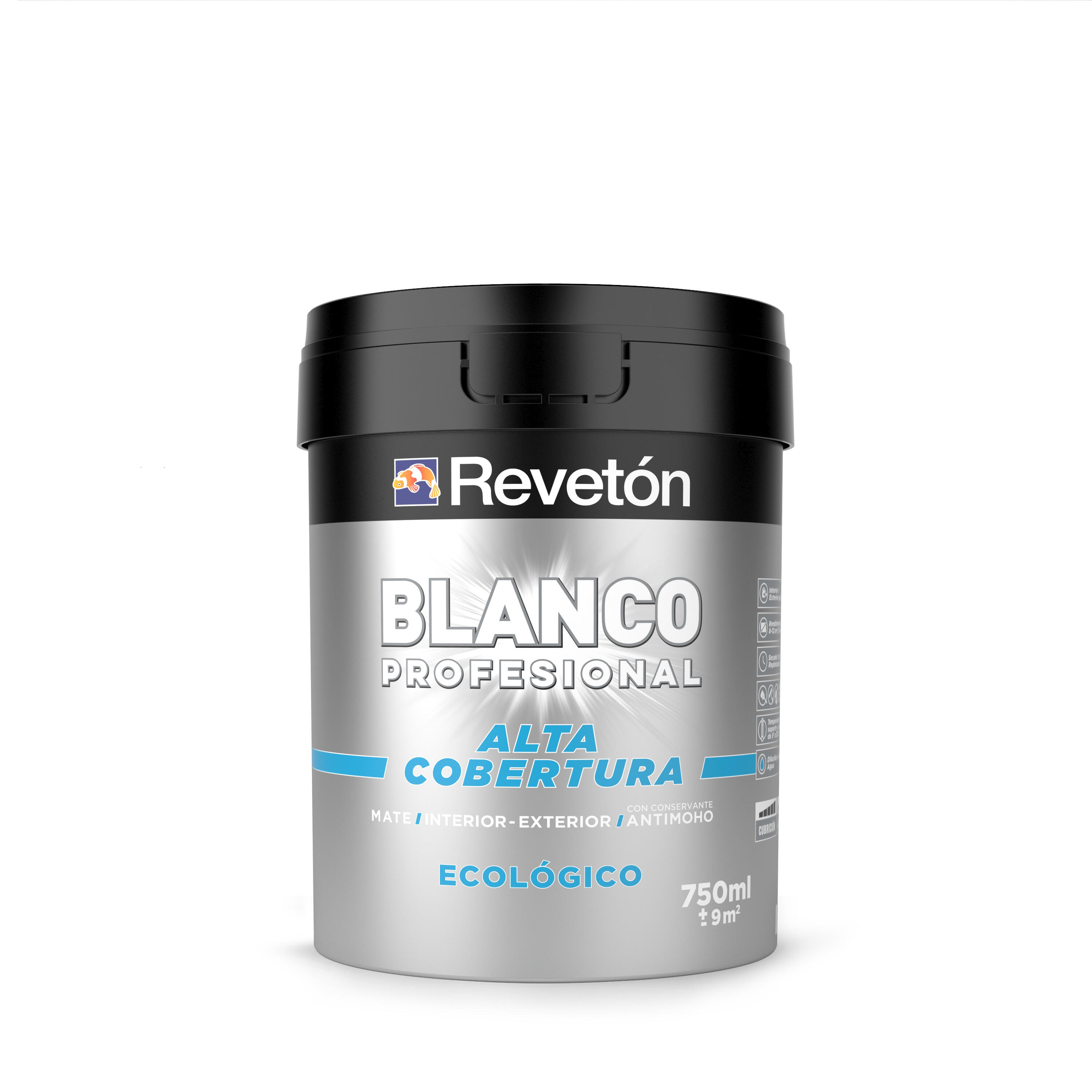 Pintura de interior revetón blanco profesional alta cobertura mate 750ml