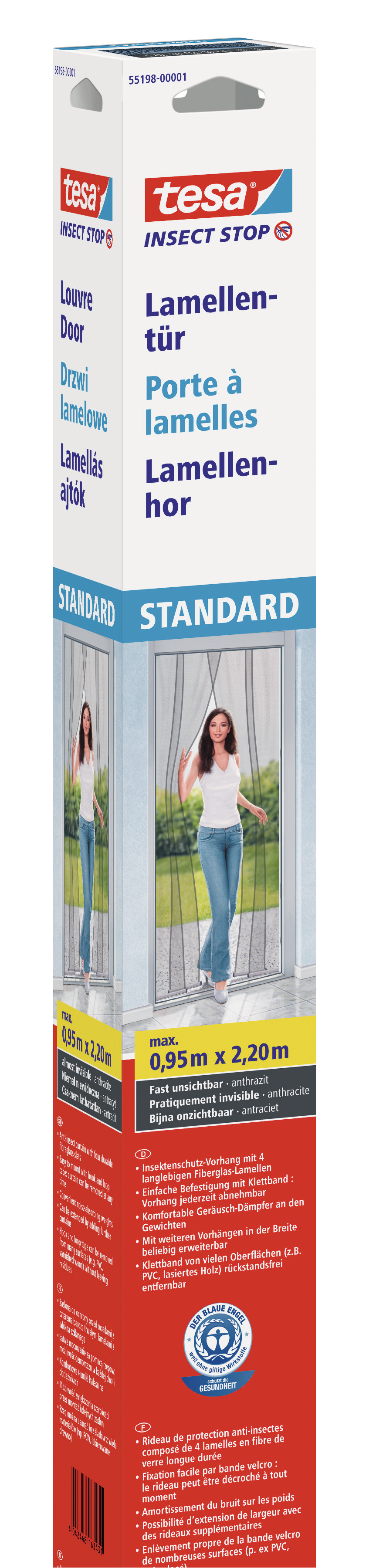 Moskitiera lamelowa antracytowa 95x220 cm Tesa