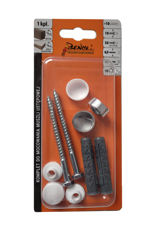 Zestaw kołków do montażu muszli WC 10 x 80 mm 2 szt. Wkręt-met