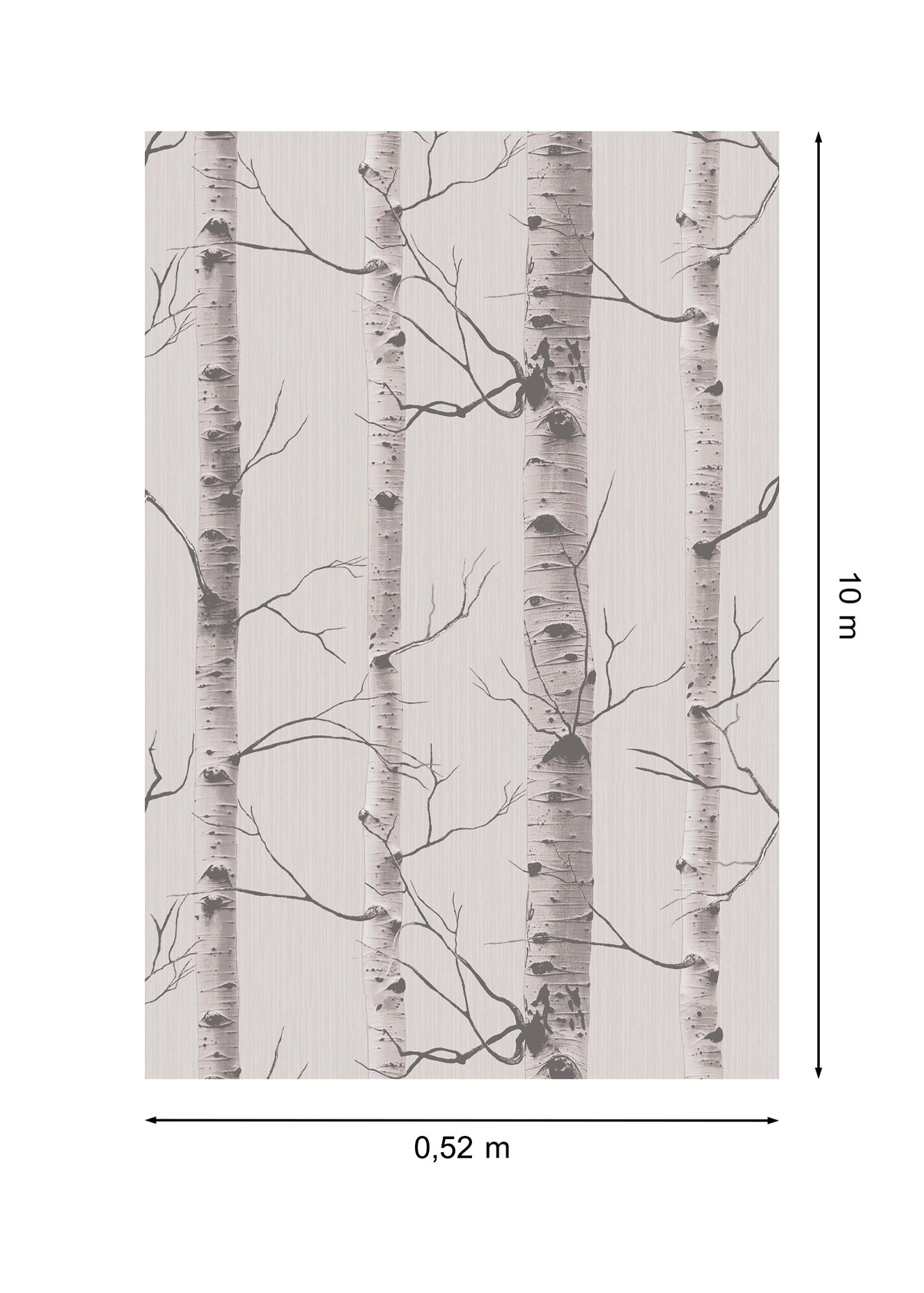 Papel pintado vinilo aplicación cola en pared Naturaleza Bosque 1585 gris  VINELUS 52cmx10m lavable apto para cocinas o baños - 4
