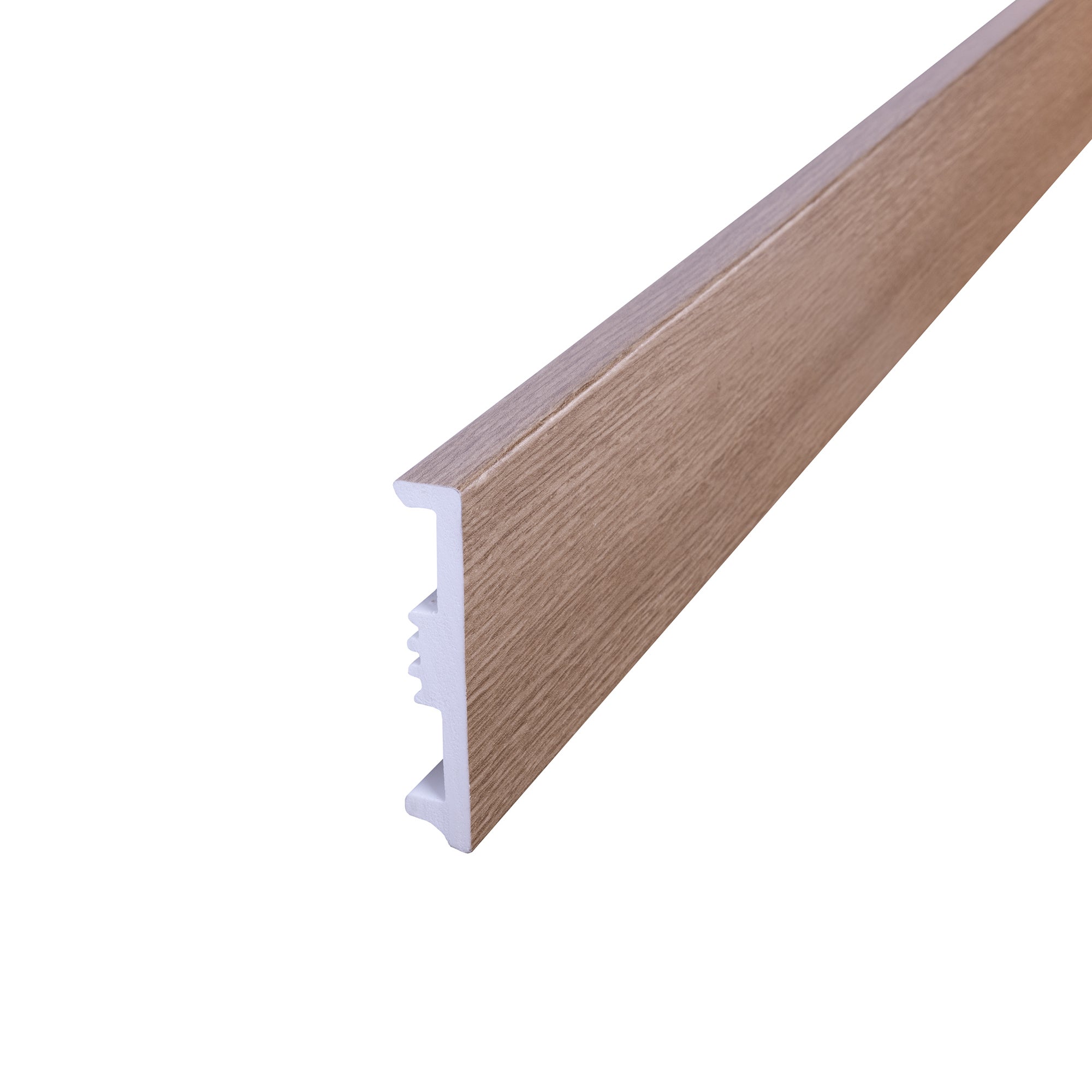 Battiscopa con passacavo STIQ XL 810 WOOD DECOR 085 ARTENS in polistirene marrone Sp 15 mm x H 8 x L 240 cm / 2.4 m - 5
