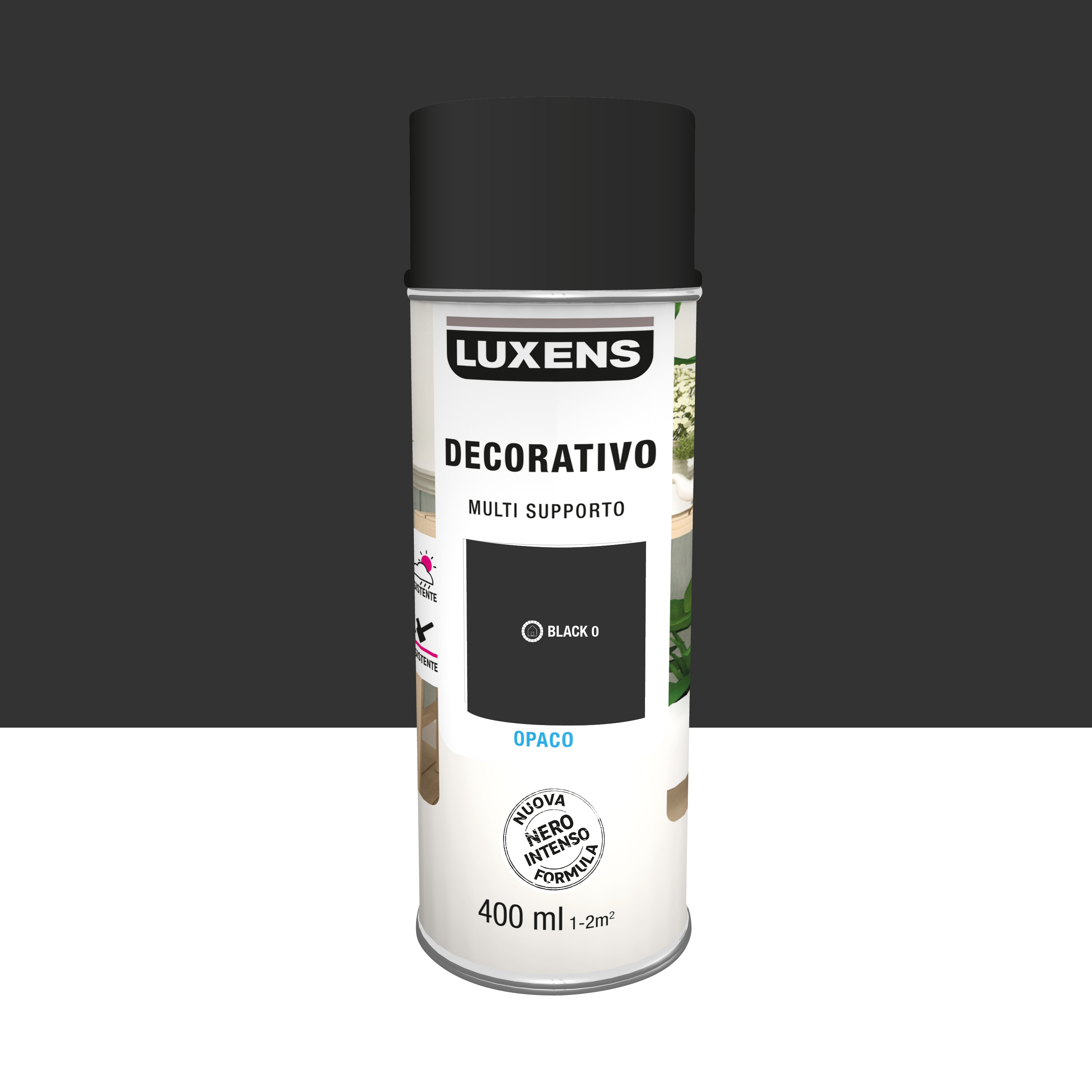 Spray LUXENS con solvente nero opaco 0.4 L - 2