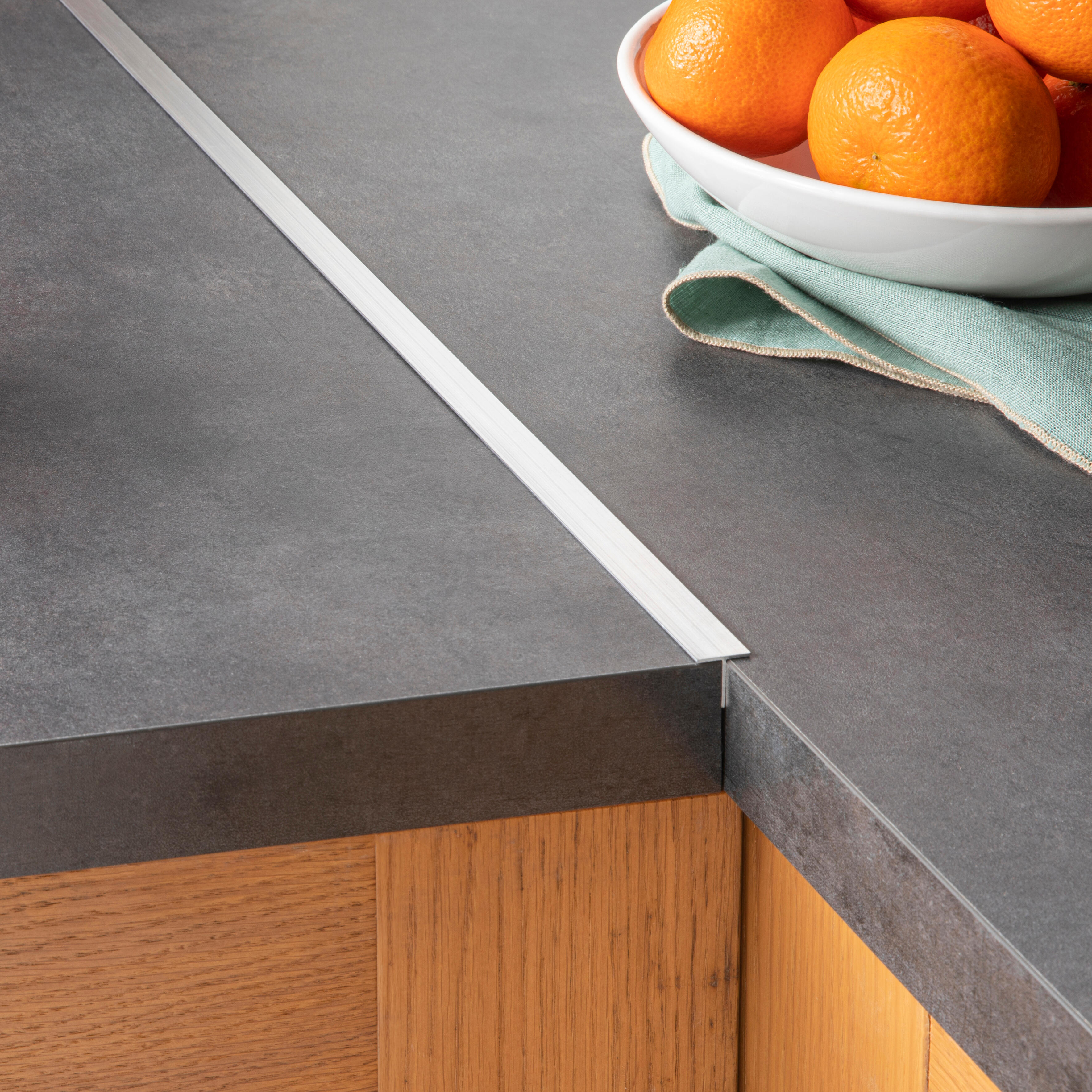 Perfil forma de en T de aluminio plata STANDERS, Alt. 15 x An.15 mm x L.2,5 m - 3