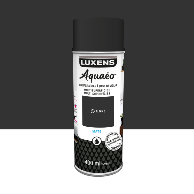 Spray decorativo mate LUXENS Aquaéo 400ml negro