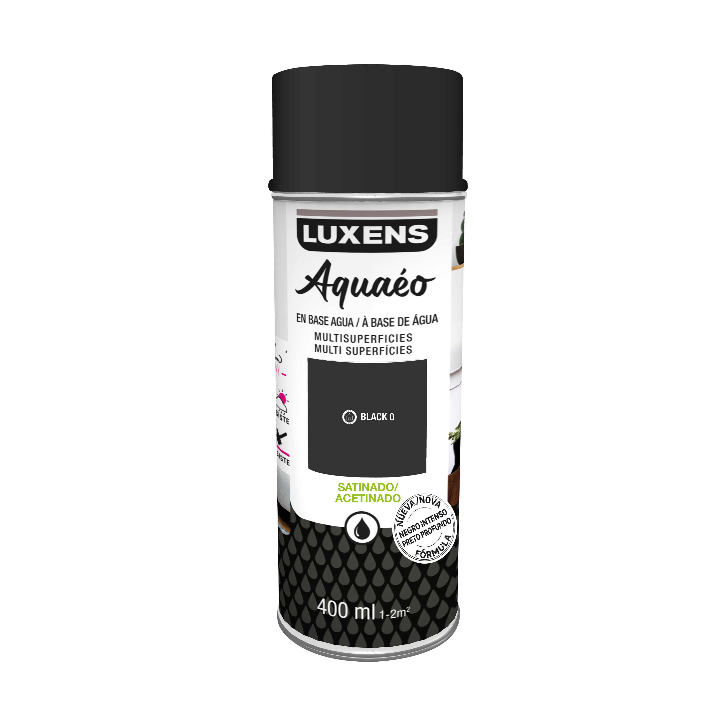 Spray decorativo satinado LUXENS WB 400ml negro - 2
