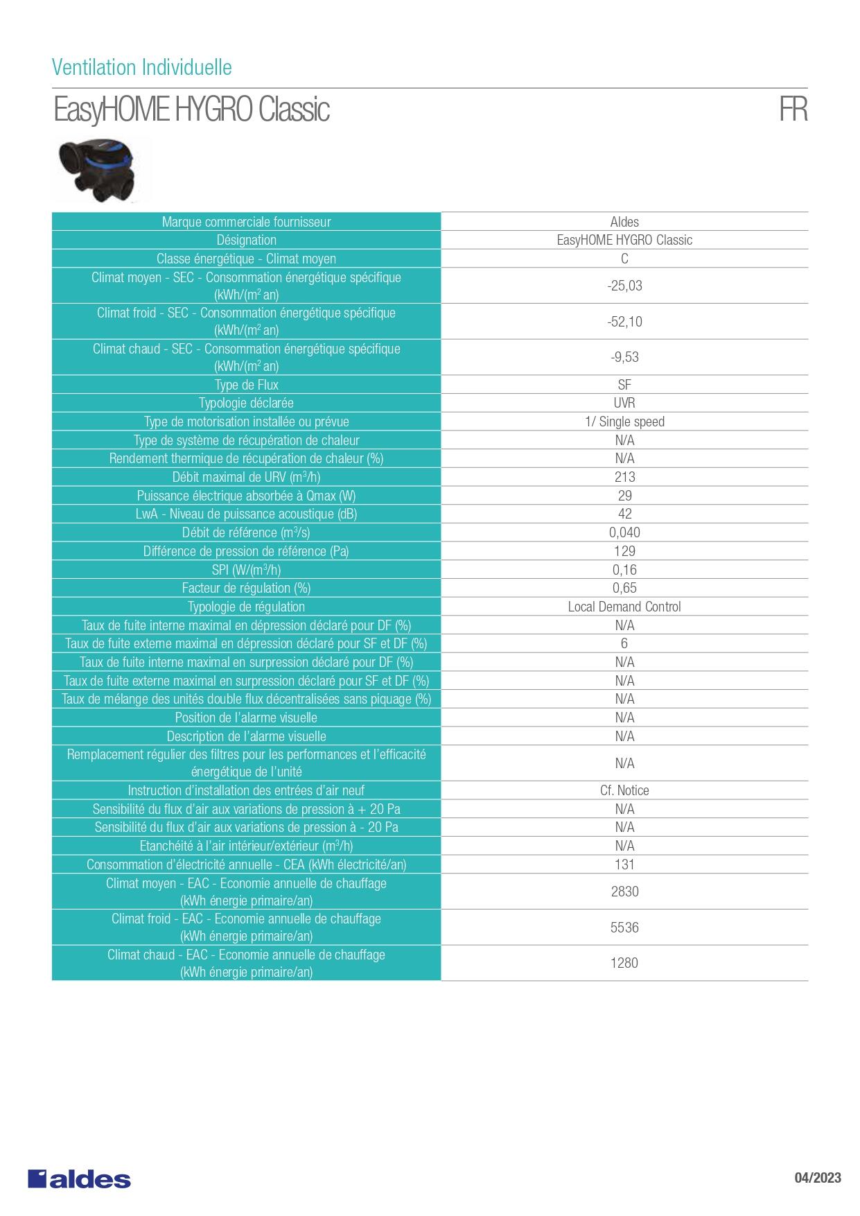Kit VMC simple flux hygroréglable compact Easyhome - ALDES - 4