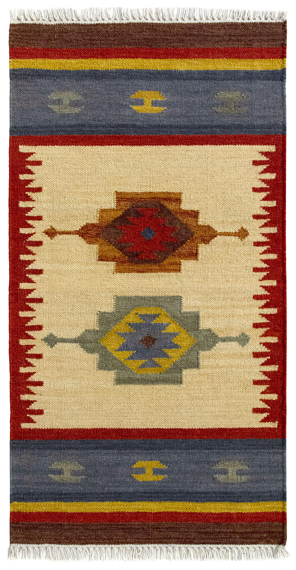 Alfombra lana pelo corto kilim kayseri multicolor 60x110cm
