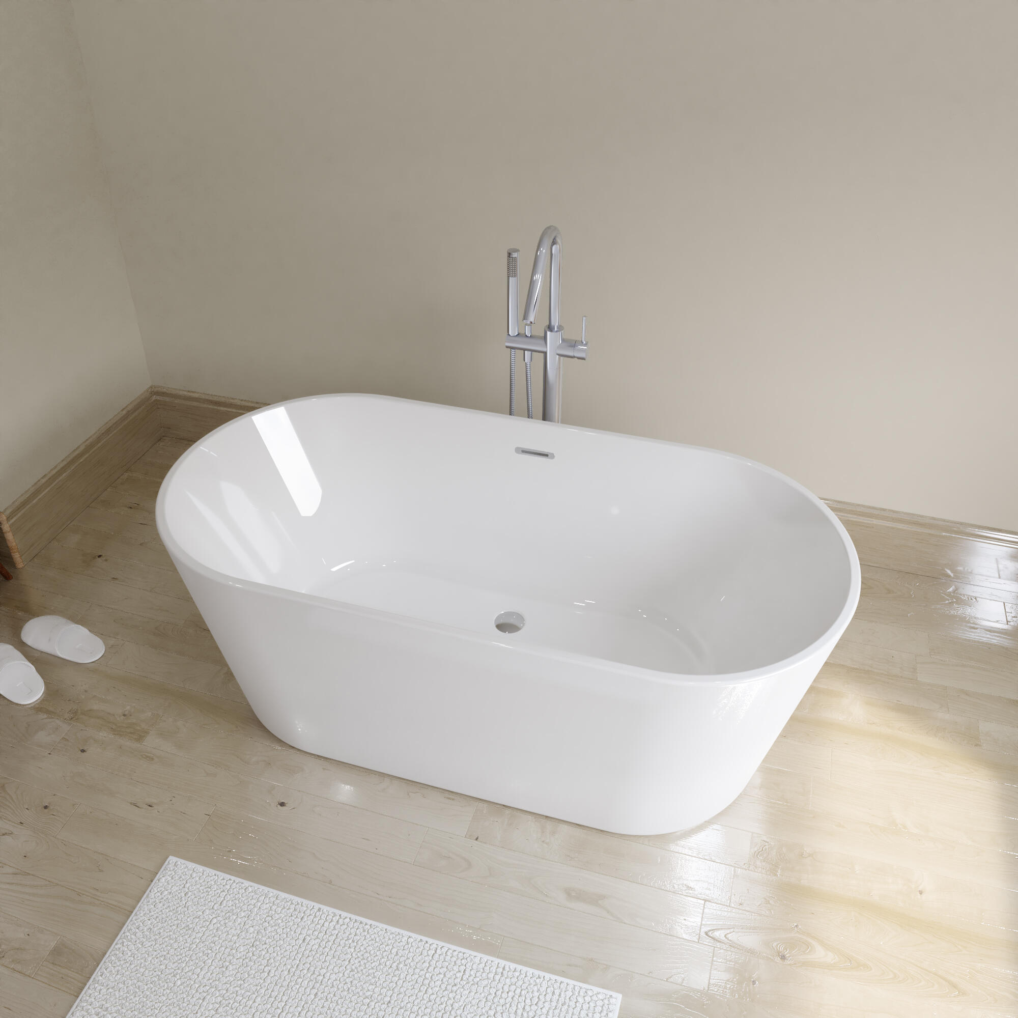 Vasca a isola DIANE bianco lucido L 150 x H 57 x P 75 cm SANYCCES - 2