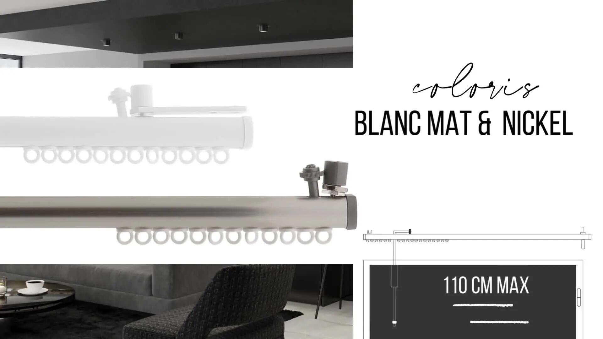 Kit de barre de vitrage blanc Porte, L.120 cm, diam.13 mm, MOBOIS - 2