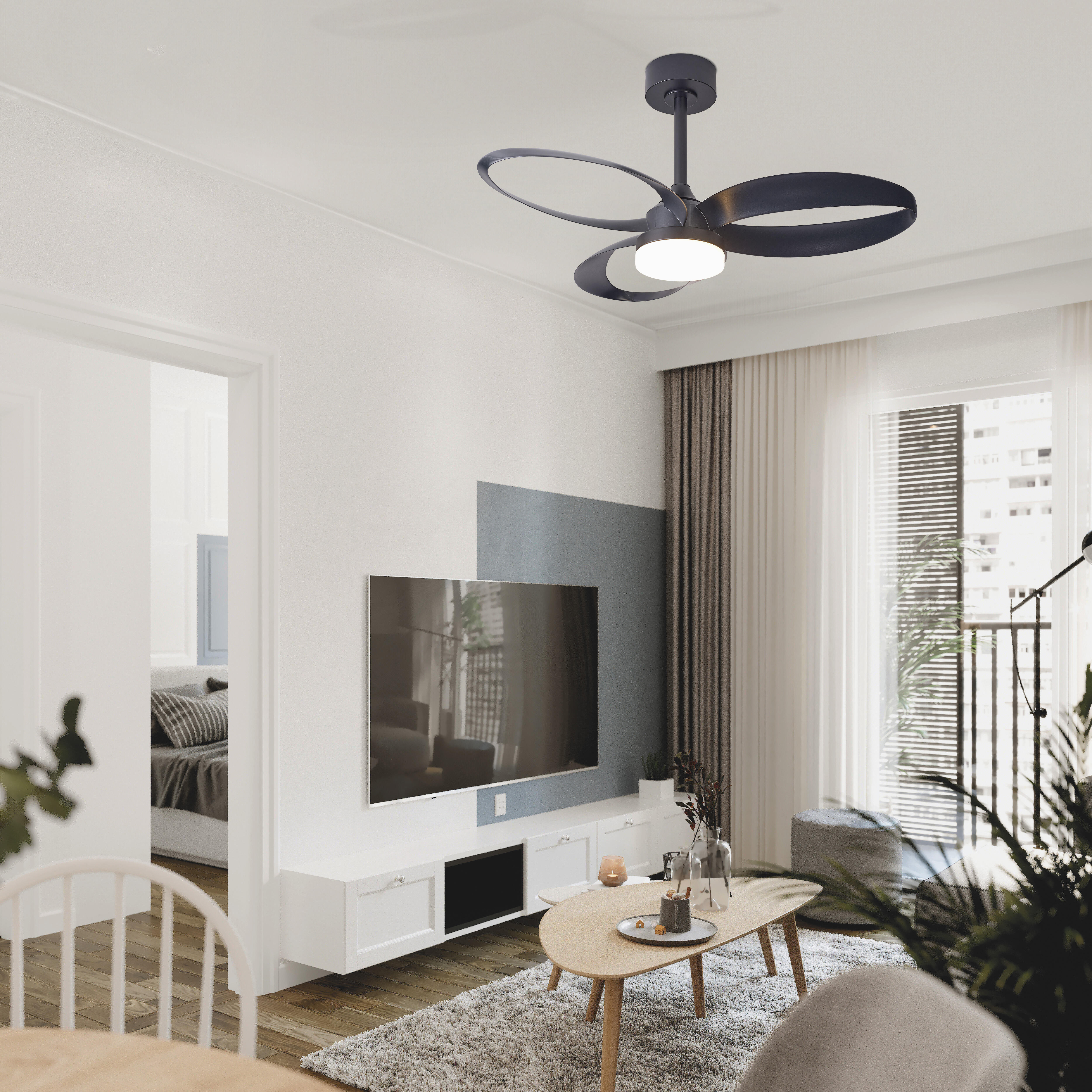 Ventilateur de plafond LED silencieux, Infinity, 92.5 cm, MANTRA, noir - 3