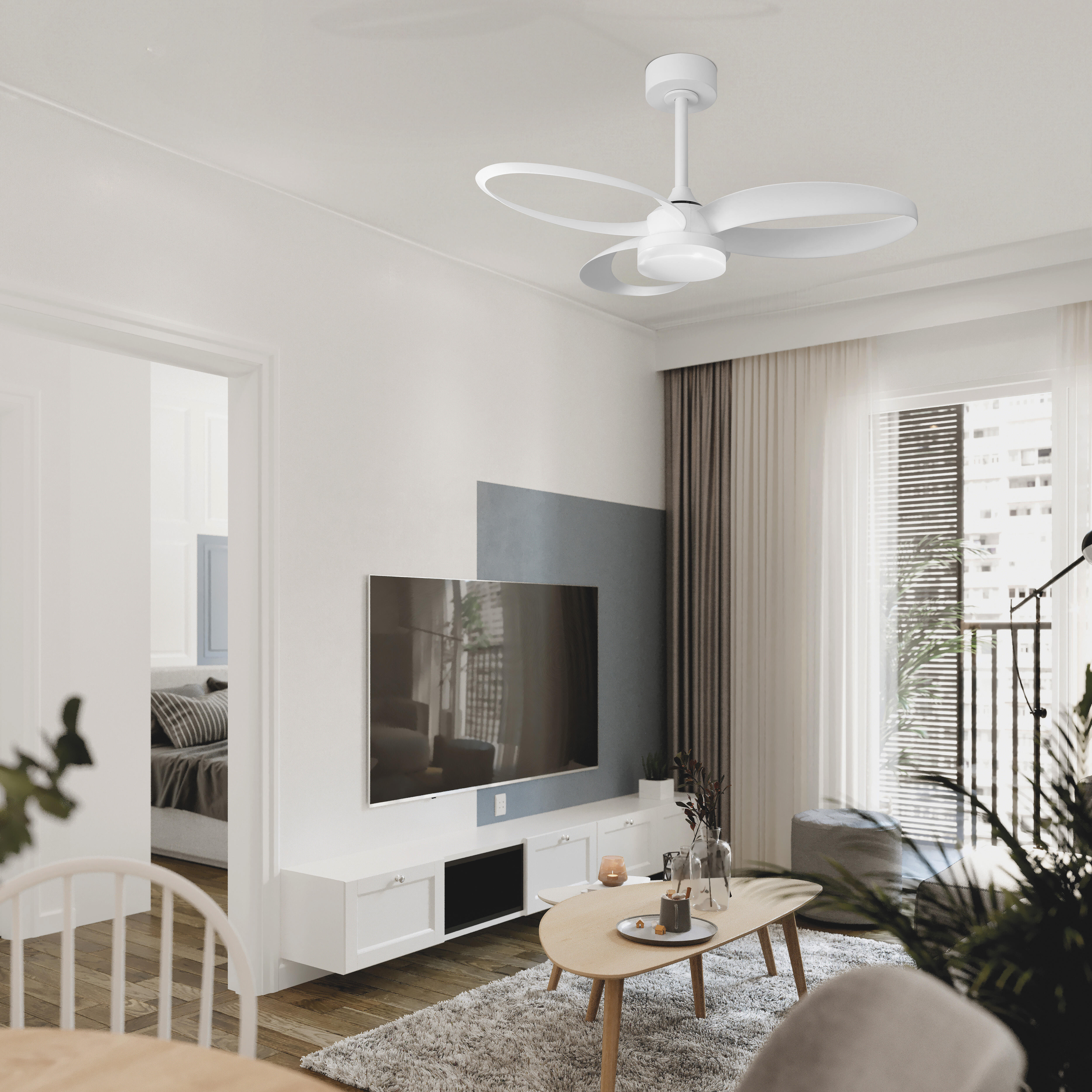 Ventilateur de plafond LED silencieux, Infinity, 92.5 cm, MANTRA, blanc - 2