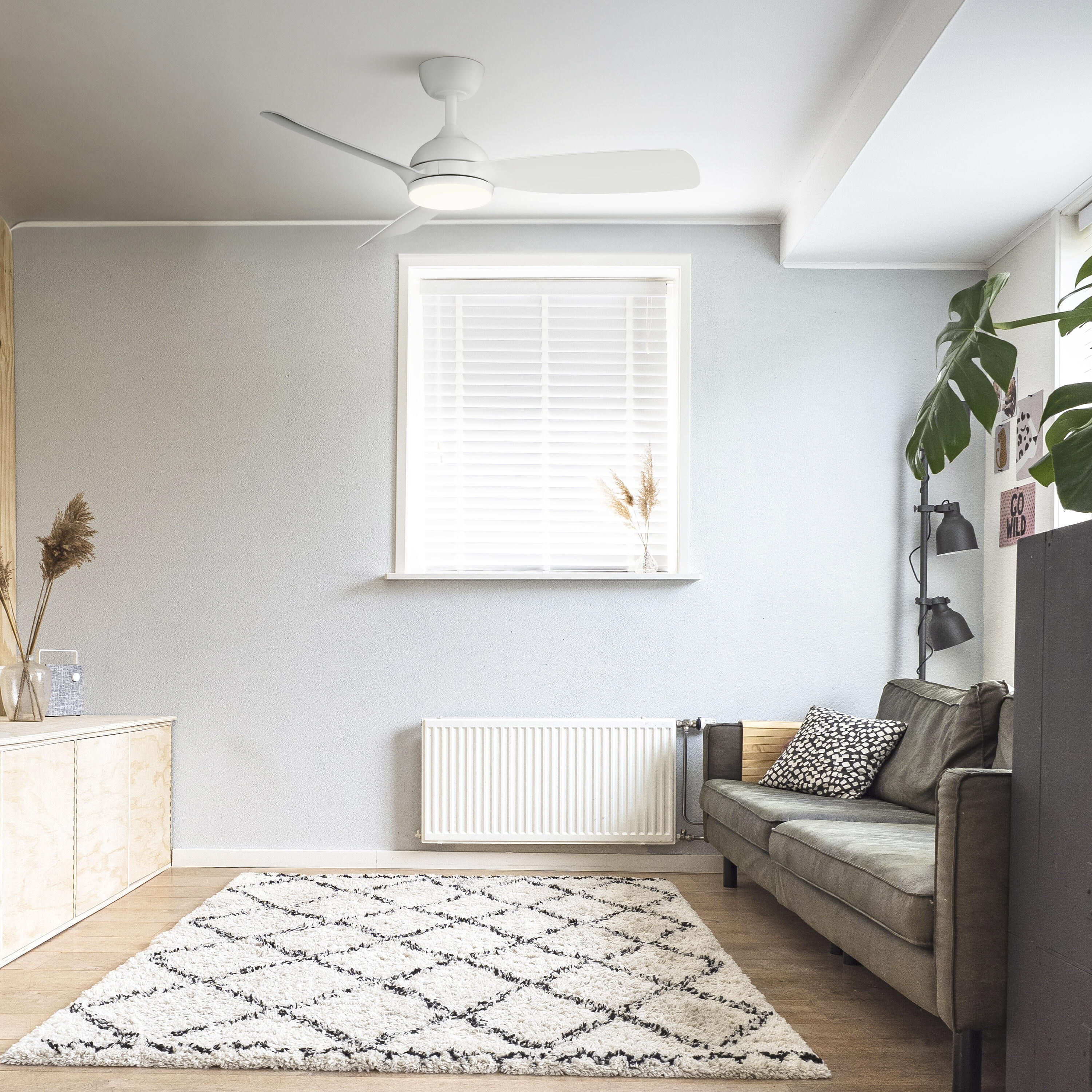 Ventilador de techo con luz silencioso DC 31W con mando ø110 cm Sunset Wifi SULION blanco luz CCT 3 aspas| 6 velocidades| modo verano/invierno| recomendado de 13 a 20m² - 8
