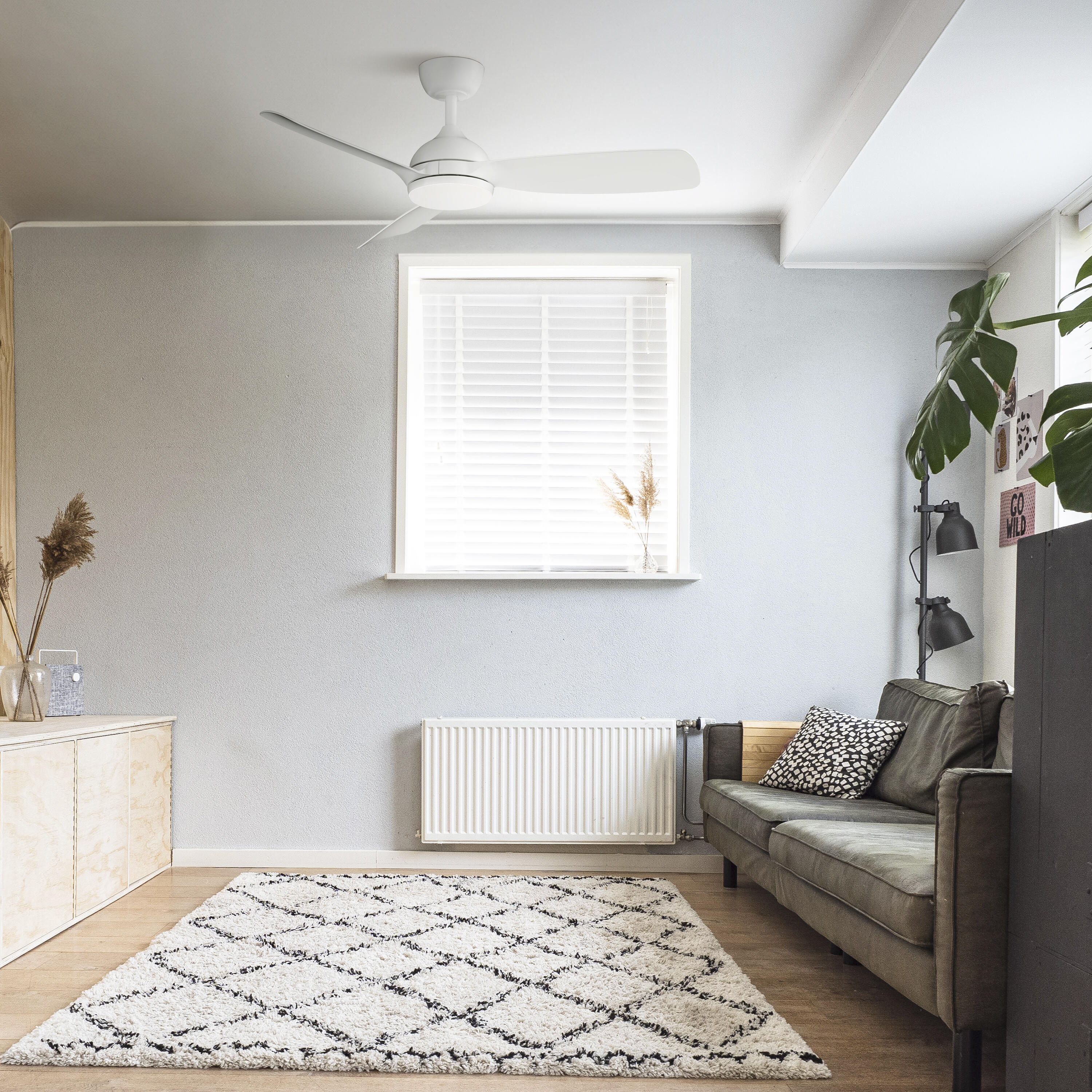 Ventilador de techo con luz silencioso DC 31W con mando ø110 cm Sunset Wifi SULION blanco luz CCT 3 aspas| 6 velocidades| modo verano/invierno| recomendado de 13 a 20m² - 2