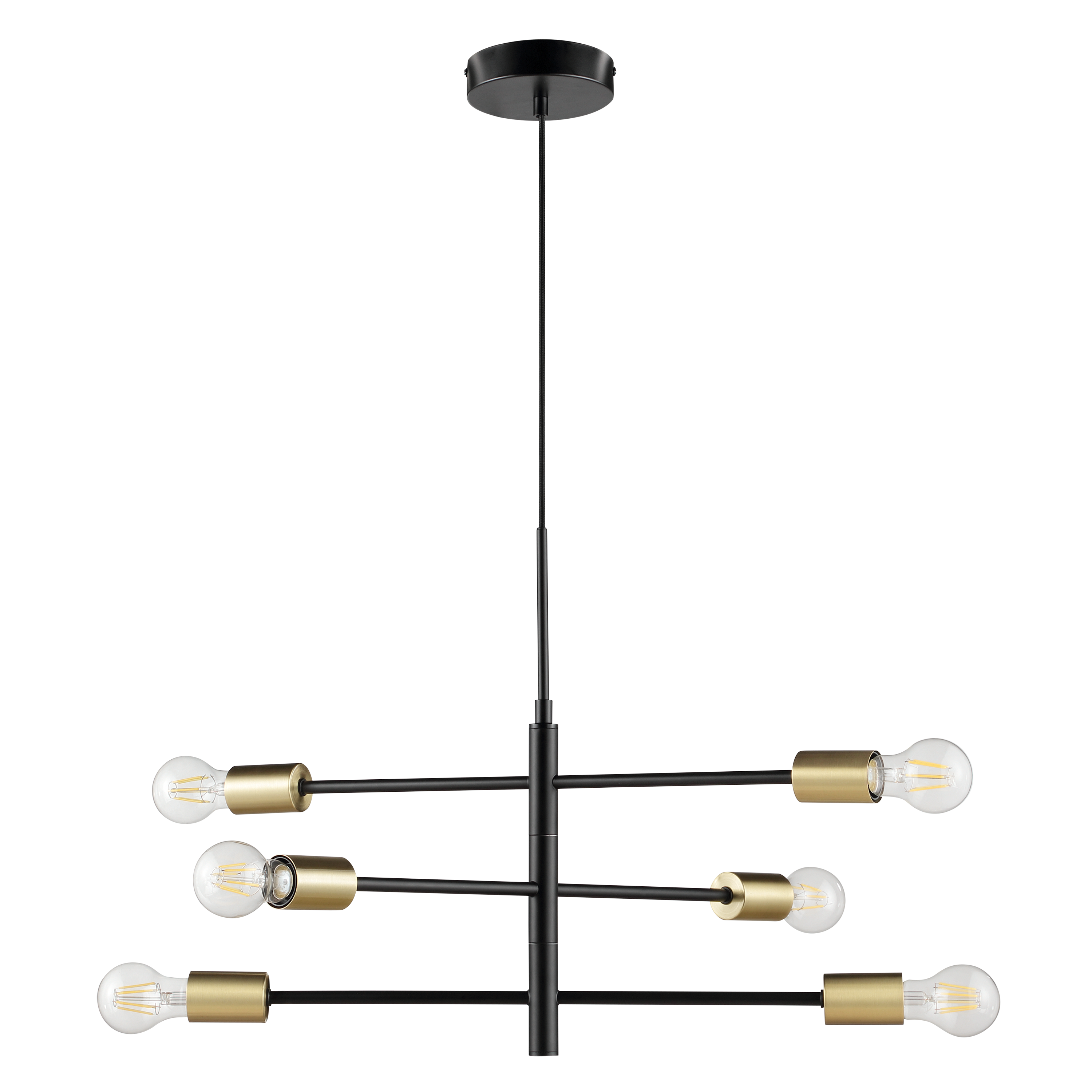 Lampa wisząca Lina czarna 6 x E27 Inspire - 2