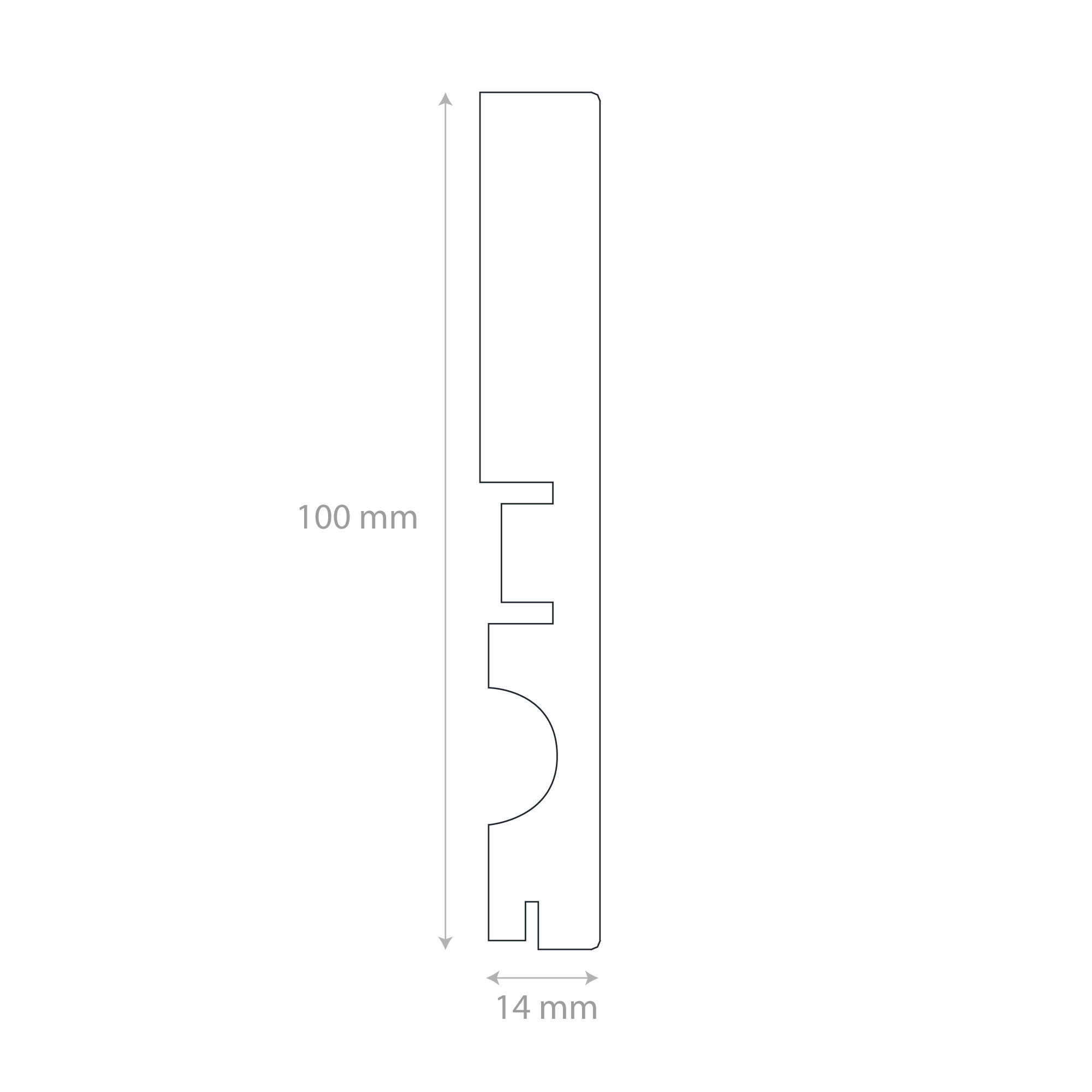 Pack de 5 rodapiés  de mdf de 225x10cm roble grisaceo BG210 ARTENS - 2