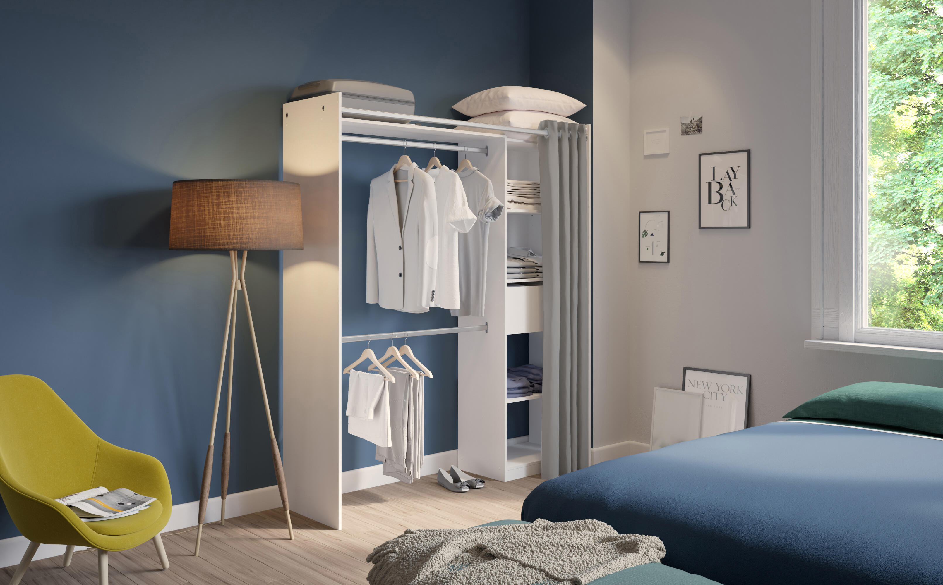 Kit dressing extensible New star blanc H.200 x L.122.8/177.2 x P.49.9 cm - 6