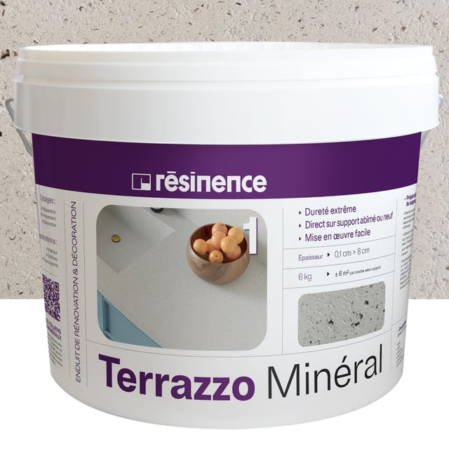 Enduit décoratif Terrazzo minéral RÉSINENCE, terrazzo, 6 kg
